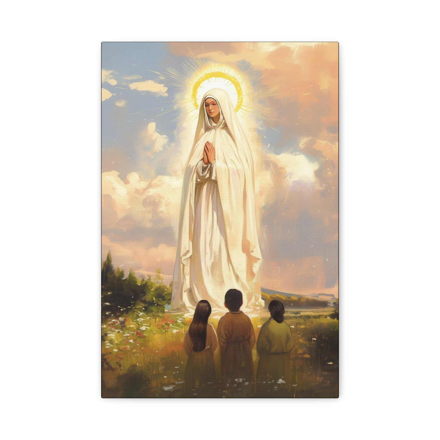Our Lady of Fátima - Gallery Wrapped Canvas - Print - Religious Art for your Home - Catholic art print - prayer room art