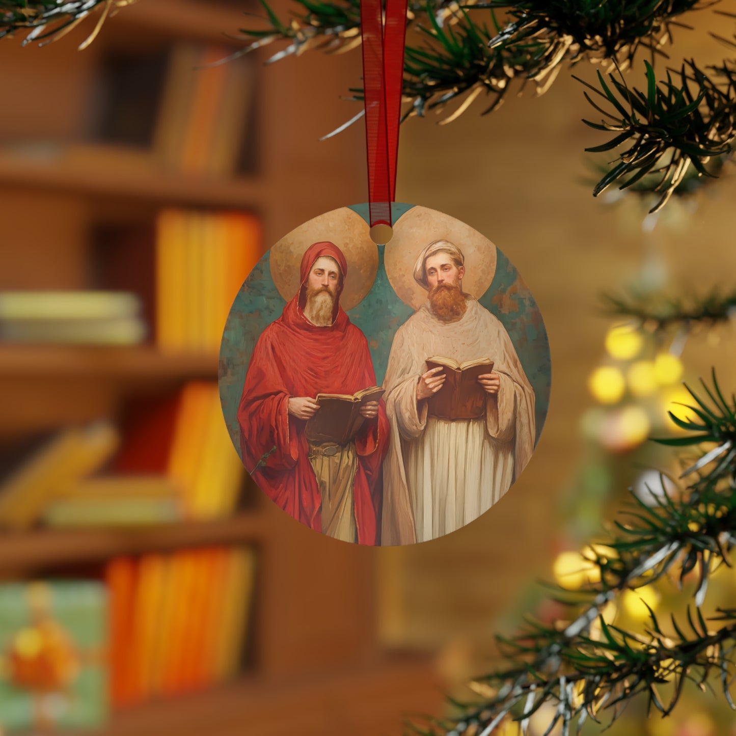 Saints Cosmas and Damian Metal Ornament - Religious Holiday Christmas Ornament and Keepsake - Prayer Ornament - Catholic Gift