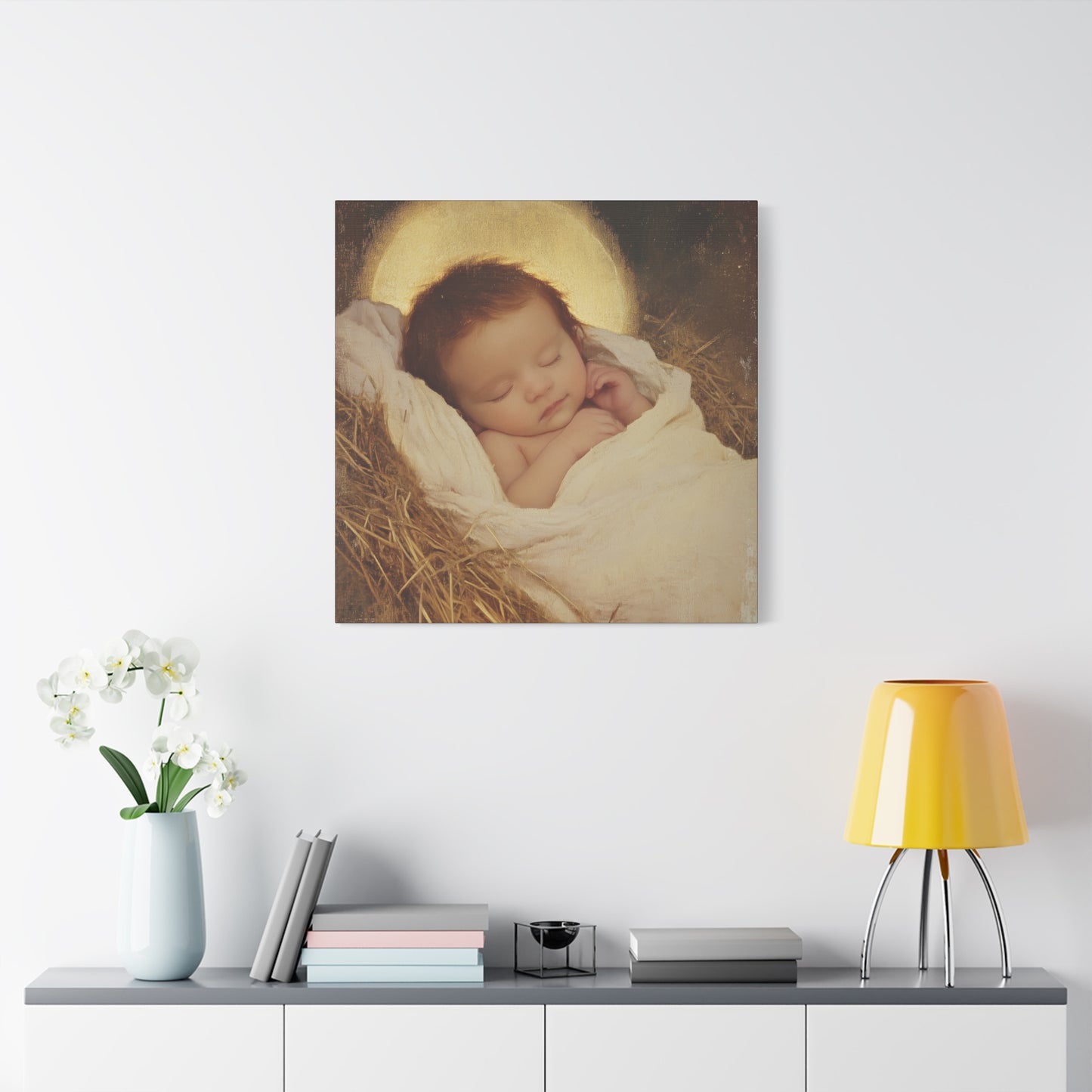 Jesus, the Newborn Light of the World - Gallery Wrapped Canvas - Print - Religious Art for your Home - Catholic Art Print