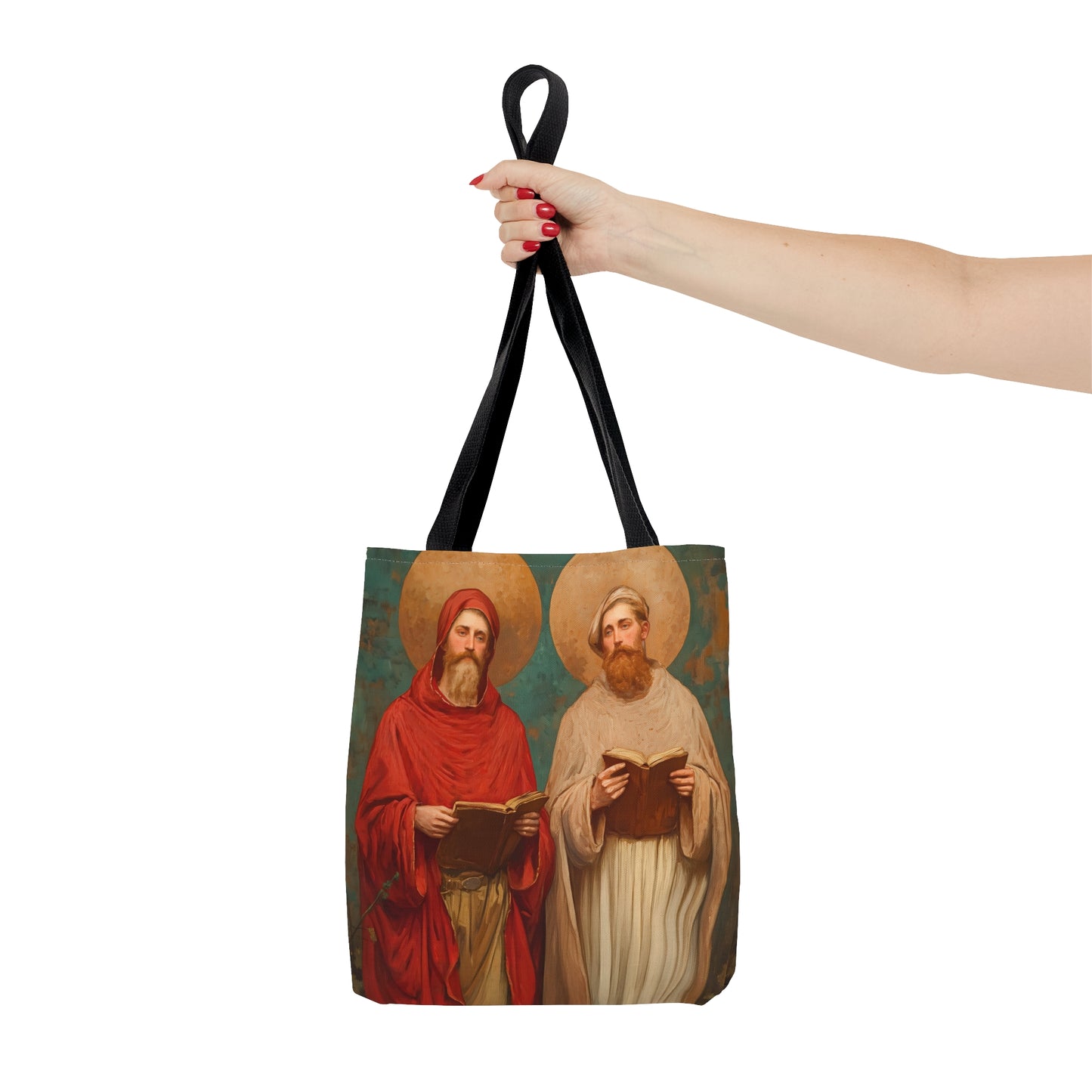 Saints Cosmas and Damian - Tote Bag - Large Medium Small Faith Art Bag - Bible Study Faith Purse - Double Sided Prayer Tote