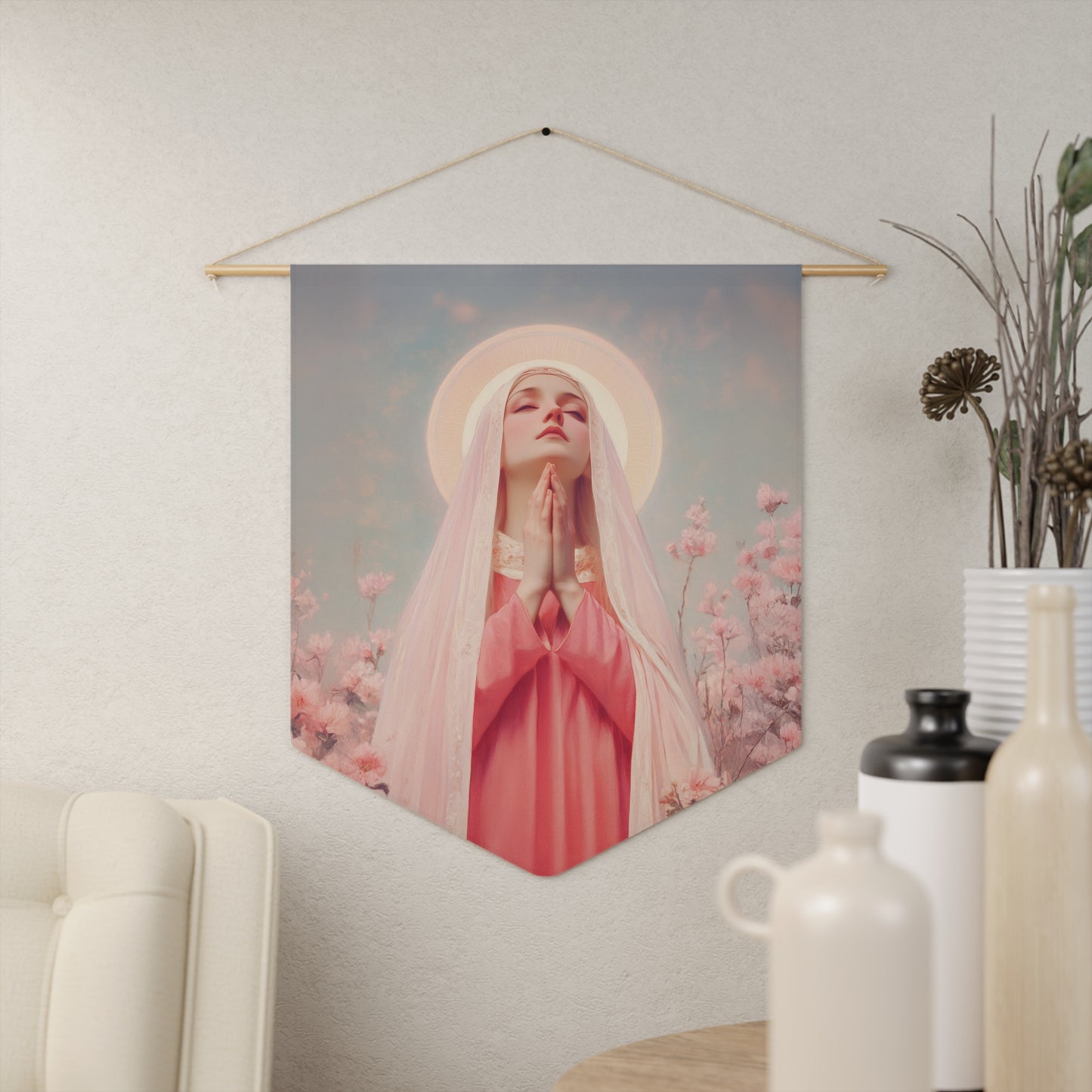Saint Illuminata - Wall Banner / Wall Hanging - Christian Art - Prayer room - 18" x 21"