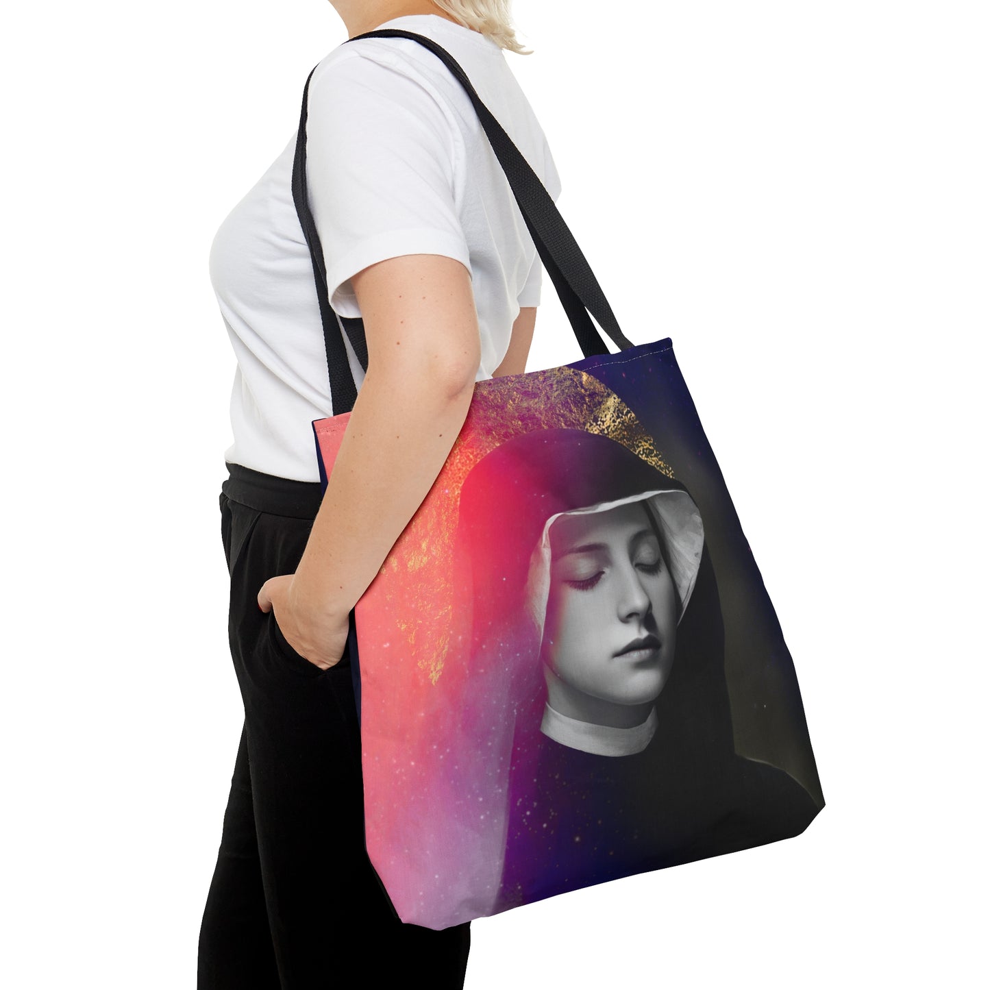 Saint Faustina Kowalska - Tote Bag - Large Medium Small Faith Art Bag - Bible Study Faith Purse - Double Sided Prayer Tote