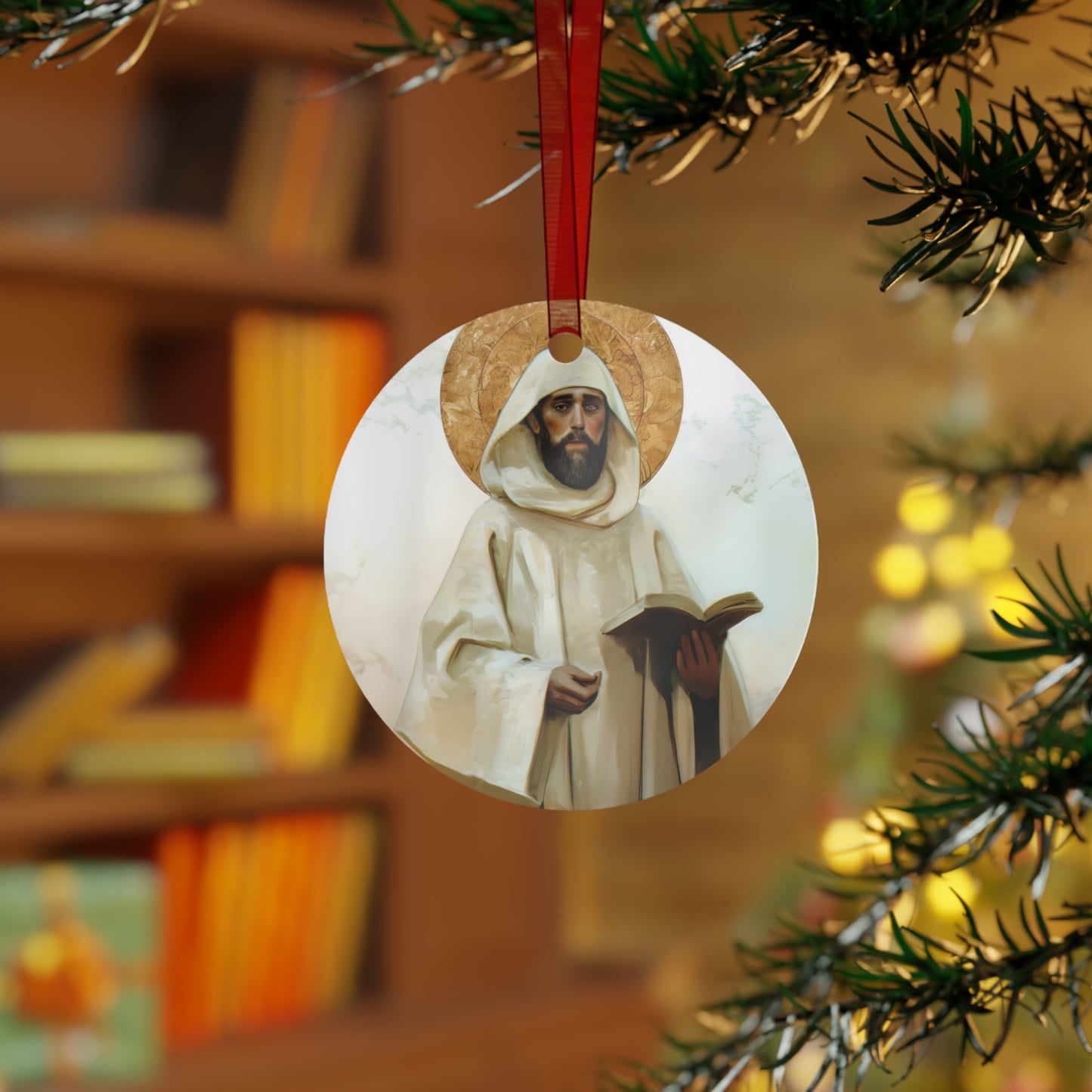 Saint William of Vercelli Metal Ornament - Religious Holiday Christmas Ornament and Keepsake - Catholic Religious Keepsake