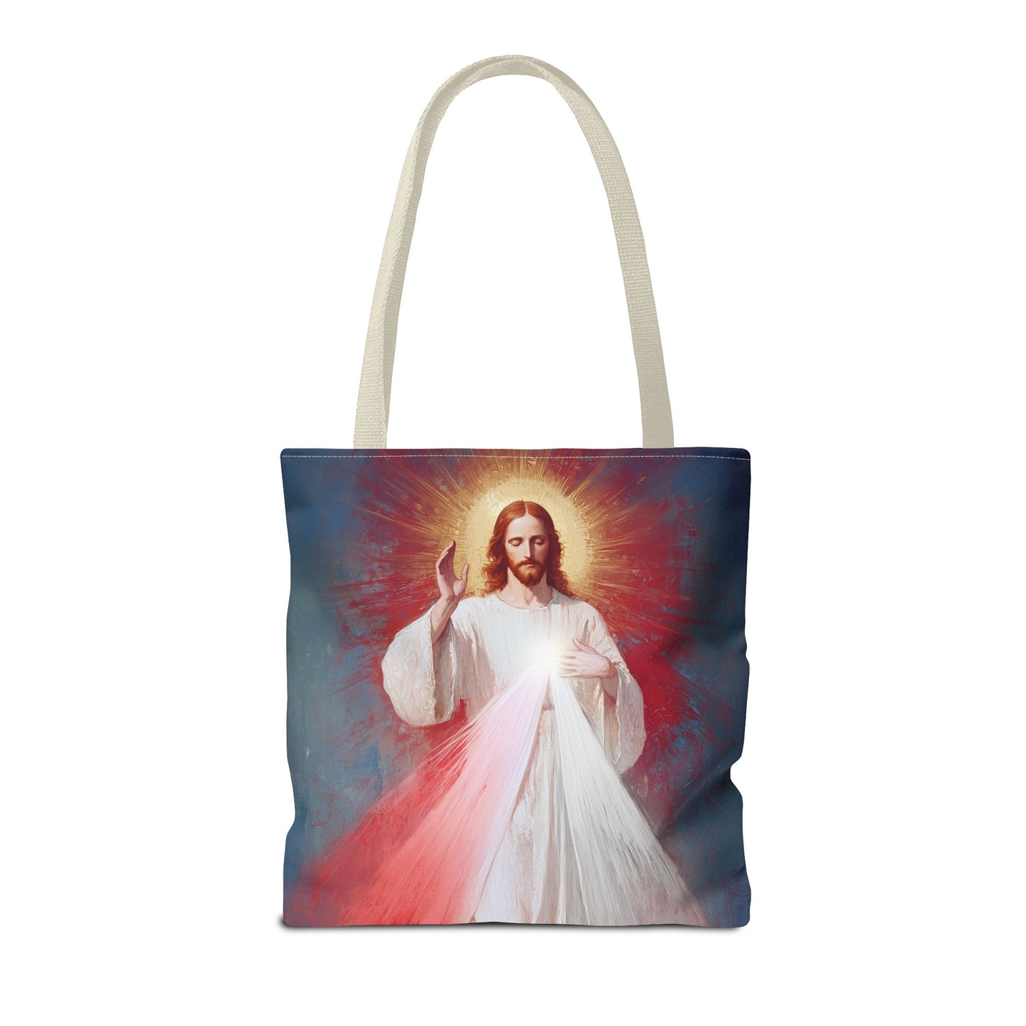 The Divine Mercy - Our Lord Jesus Christ - Tote Bag - Large Medium Small Faith Art Bag - Re-usable Tote Purse - Double Sided