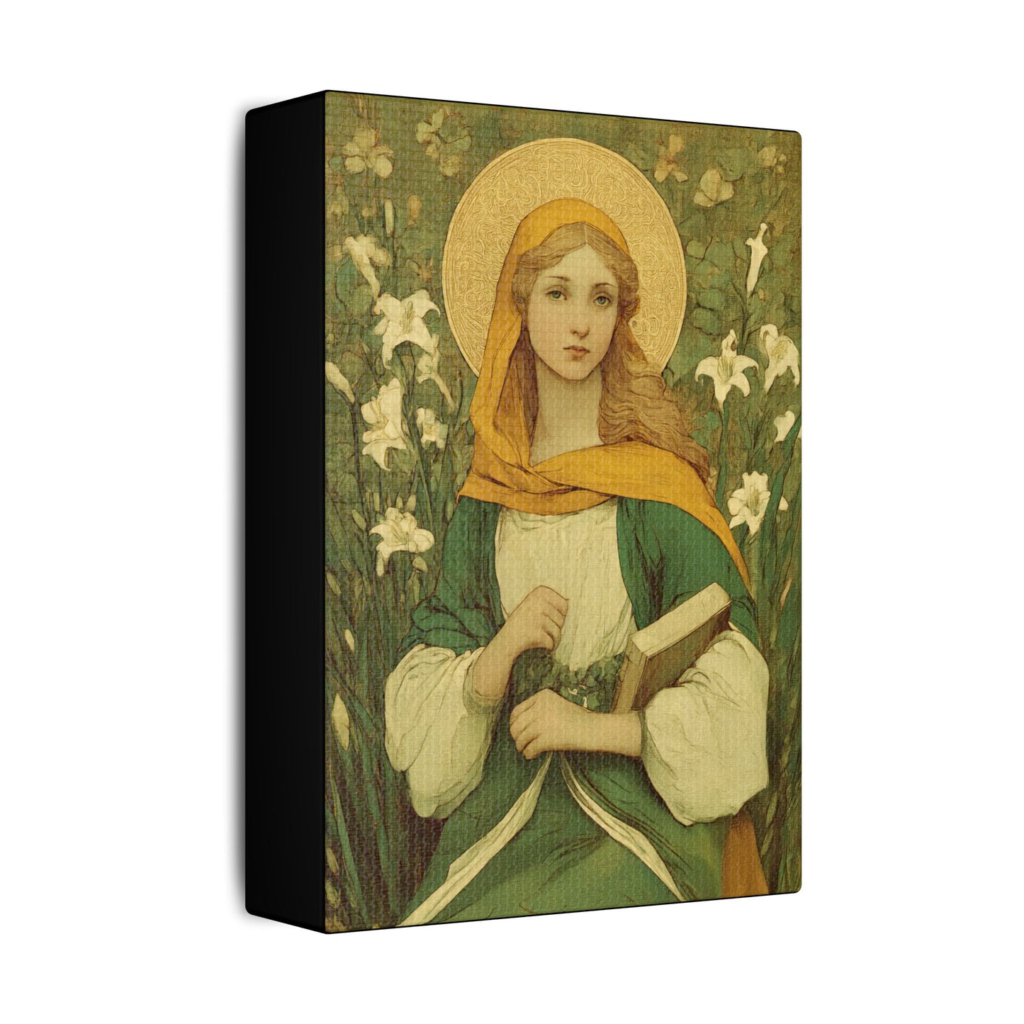 Saint Dymphna - Museum Wrapped Canvas - Sanctified Souls Print - Religious Art for your Home