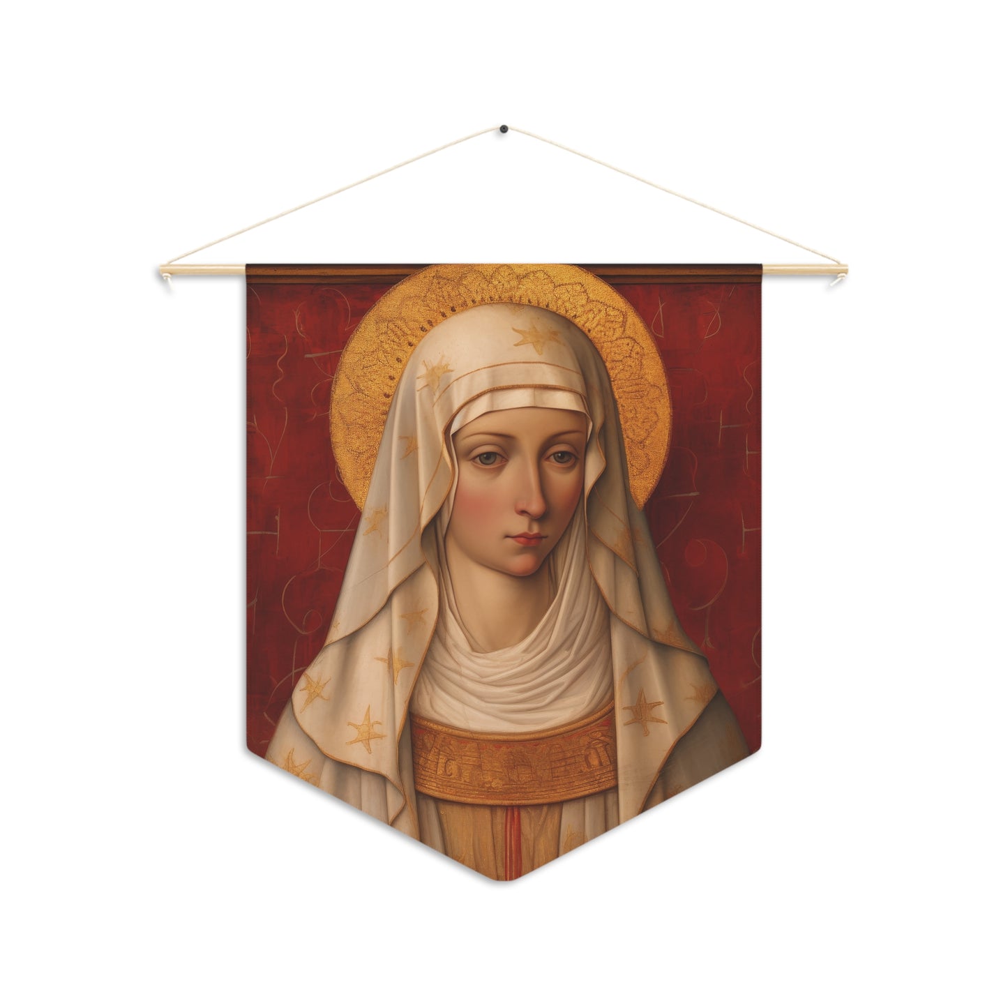 Saint Isidora - the Fool for Christ Wall Banner / Wall Hanging - Prayer room art - Catholic - Large Saint Art - 18" x 21"