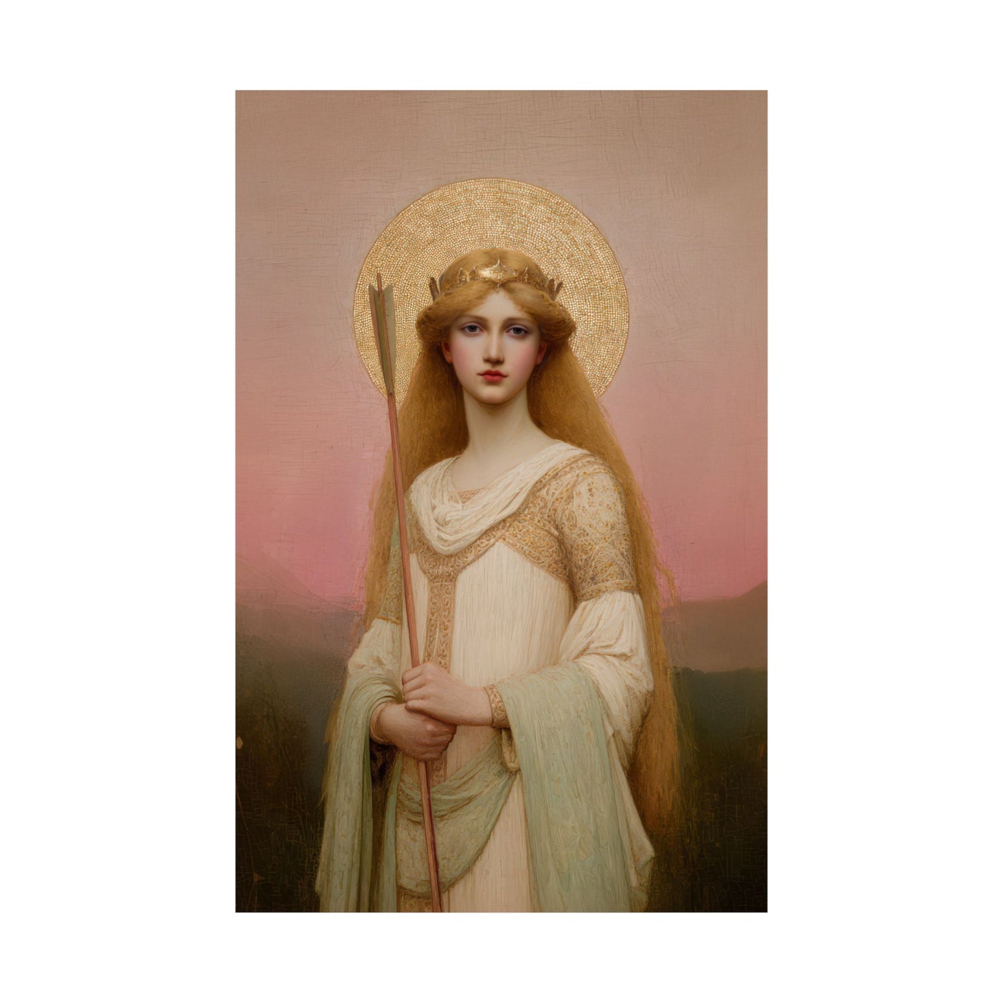 Saint Ursula -  Catholic Art - Multiple Sizes - Premium Posters - Catholic Art - Christian Home - Catholic Saint Art