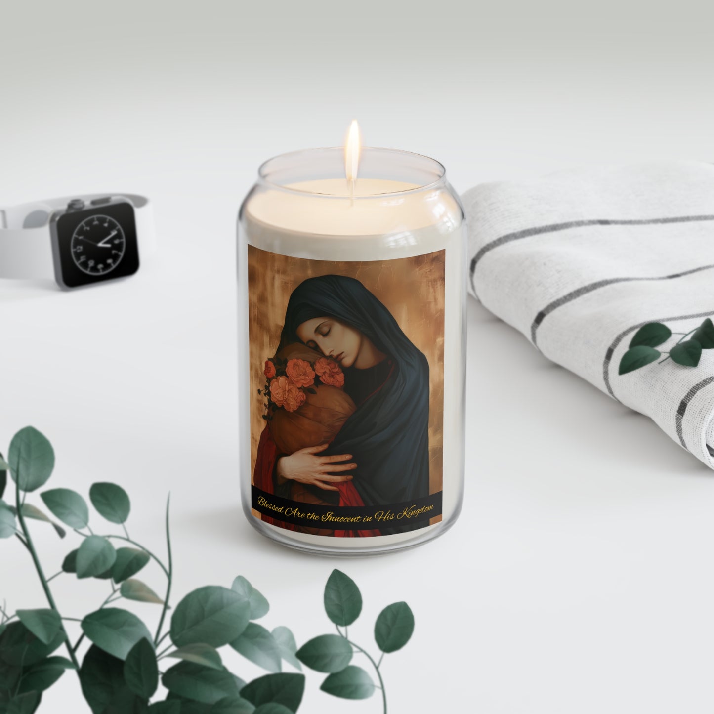 Blessed Are the Innocent in His Kingdom - The Feast of the Holy Innocents  - Scented Prayer Candle, 13.75oz - Catholic Art - Religious Art
