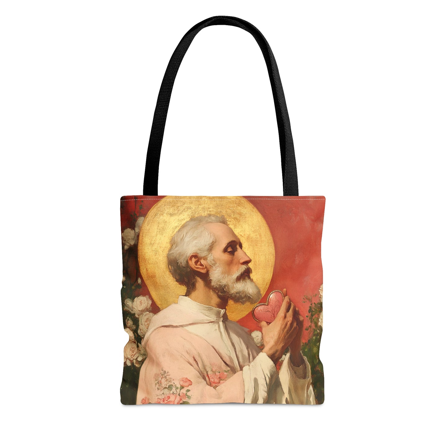 Saint Valentine - Tote Bag - Large Medium Small Faith Art Bag - Bible Study Faith Purse - Double Sided Prayer Tote