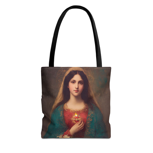 The Immaculate Heart of Mary - Mother Mary - Marian Art - Tote Bag - Large Medium Small Faith Art Bag - Tote Purse - Double Sided