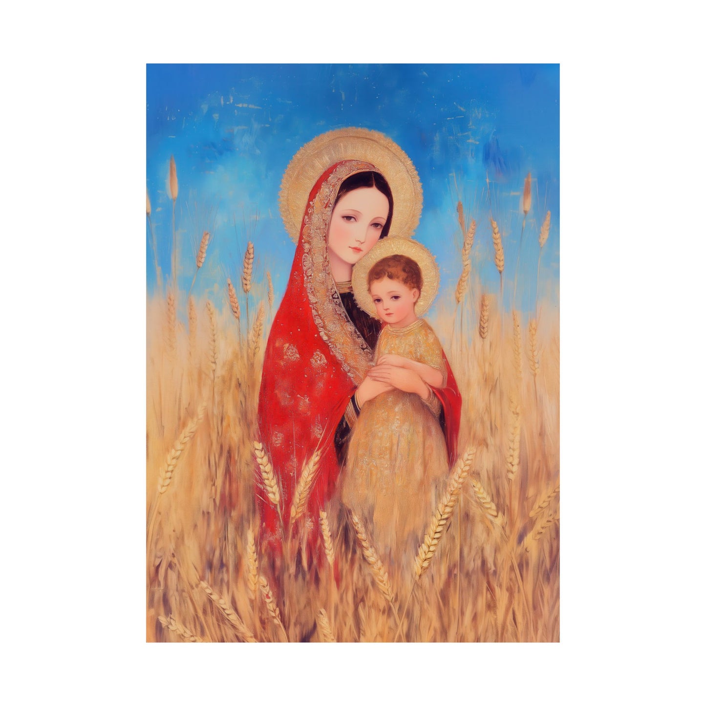 Our Lady of the Harvest - Sanctified Souls Print - Multiple Sizes - Premium Posters - Catholic Art - Christian Home