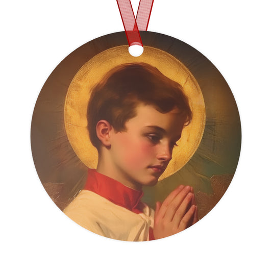 Saint Dominic Savio Metal Ornament - Religious Holiday Christmas Keepsake - Religious Catholic Tree Ornament - Christmas Gift