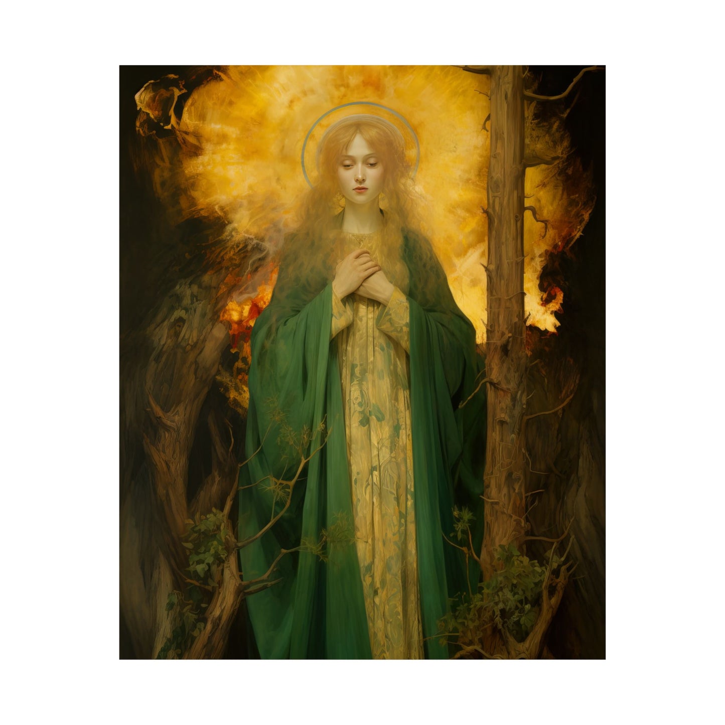 Saint Afra - Sanctified Souls Print - Multiple Sizes - Premium Matte Vertical Posters - Catholic Art - Religious Poster