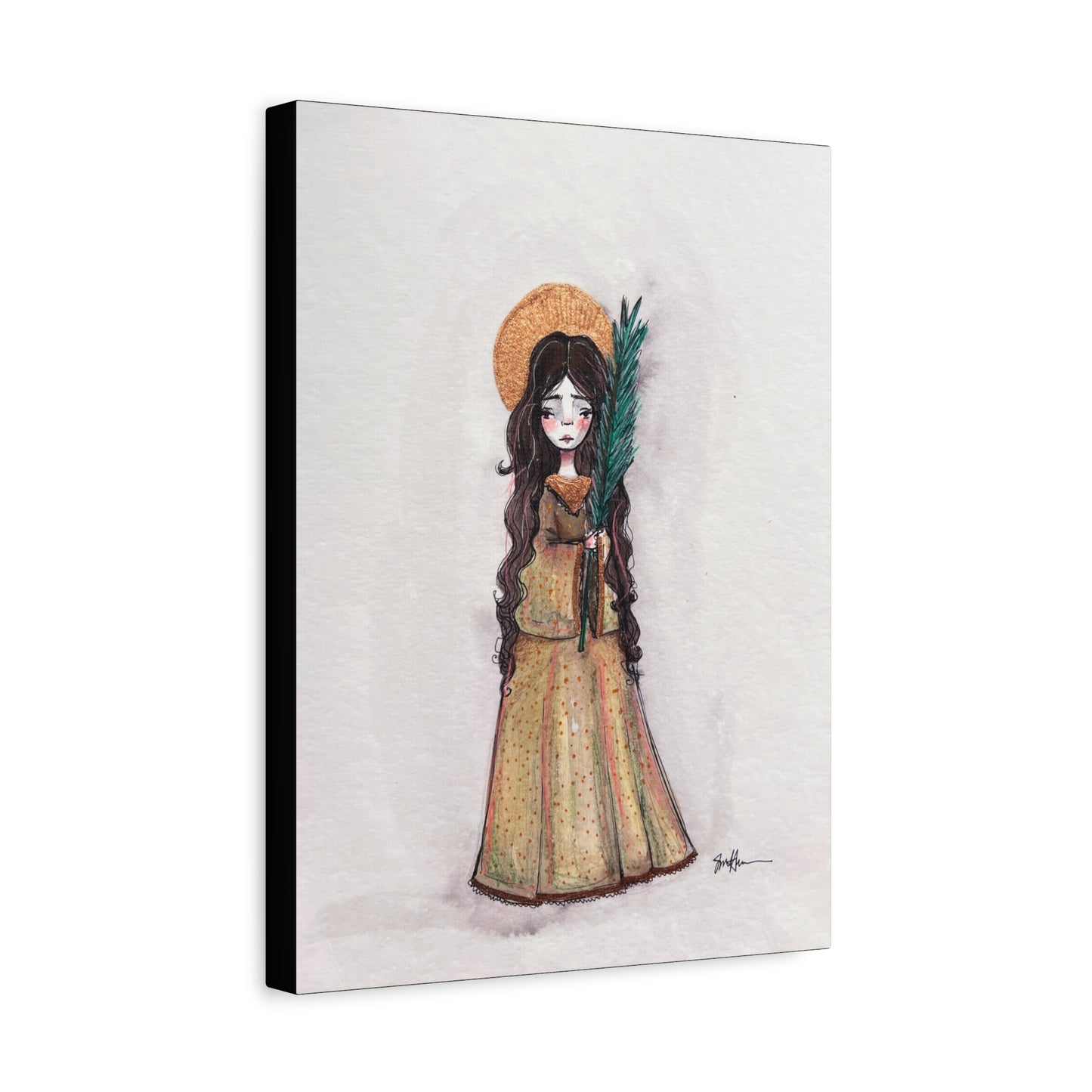 Saint Hope Canvas - Hand-Drawn Art | Catholic Canvas Print | Faith Hope and Charity Middle Sister | Sacred Art |  Devotional Artwork