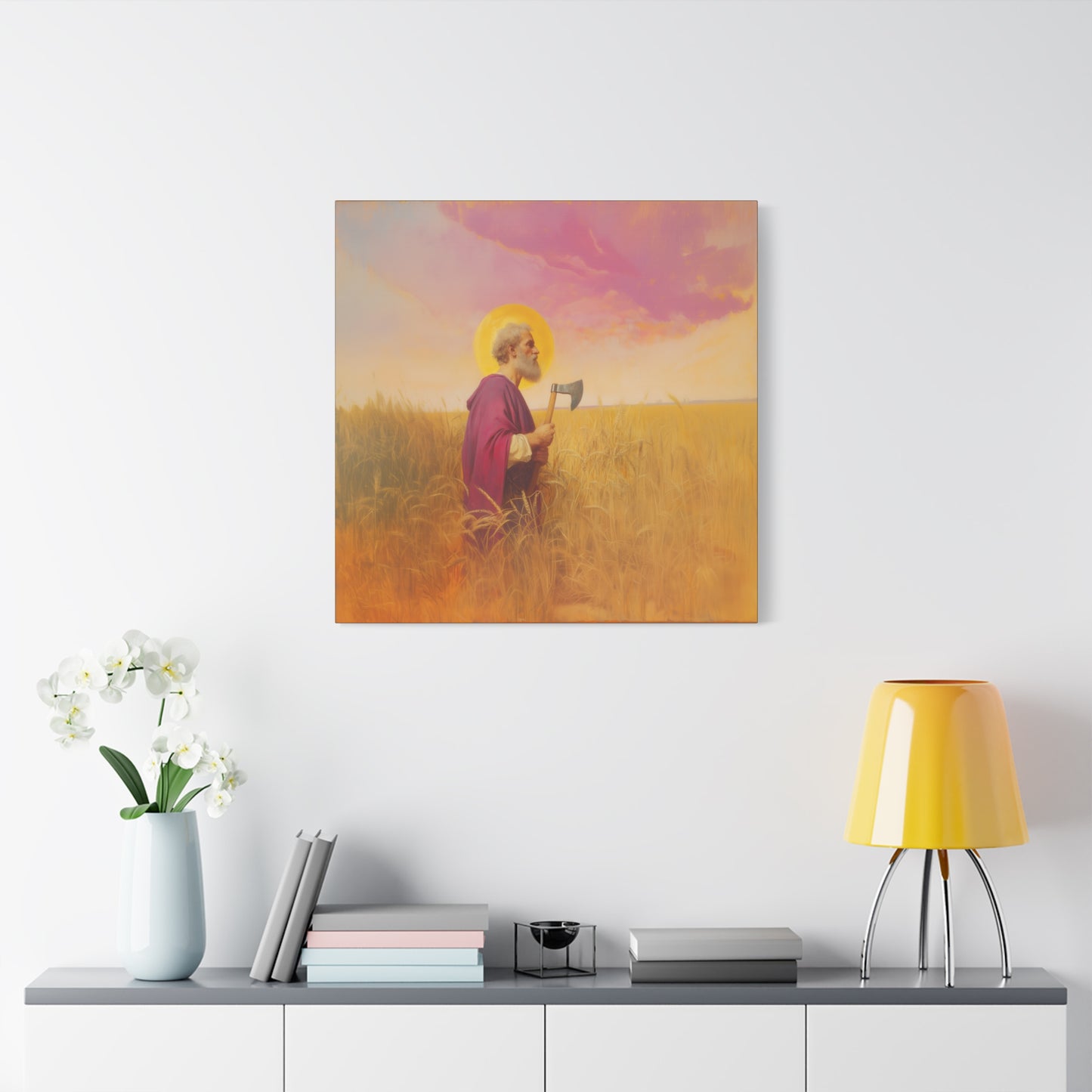 Saint Matthias -  Museum Wrapped Canvas - Sanctified Souls Print - Religious Art for your Home - Catholic Patron Saint Art