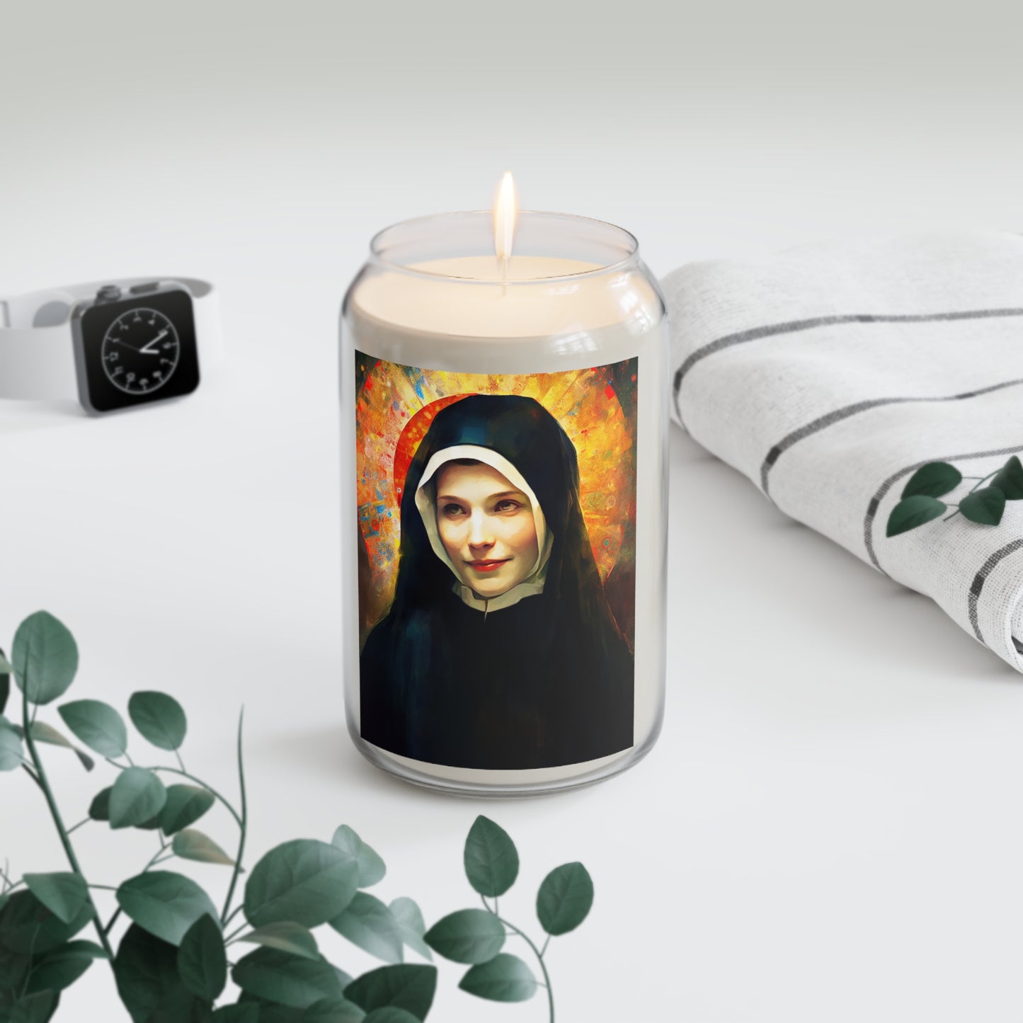 Saint Maria Faustina Kowalska  - Scented Prayer Candle, 13.75oz - Tall Size - Religious Prayer Candle - Catholic Art