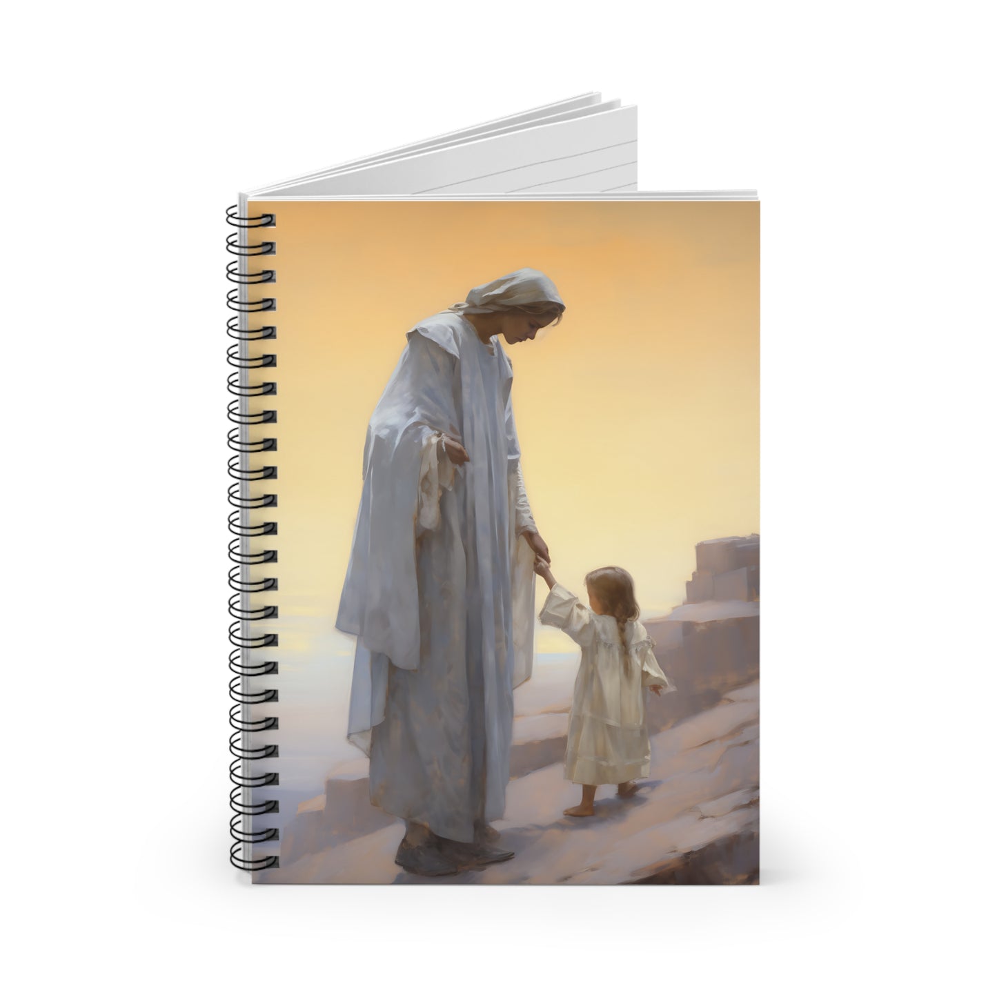 Saint Anne Journal - Sanctified Souls Art - Religious Based Notebook - Spiral Notebook - Ruled Line