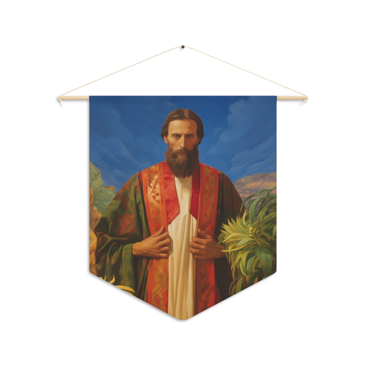 Saint John the Baptist Wall Banner / Wall Hanging - Prayer room art - Catholic Home Art - Large Saint Art - 18" x 21"