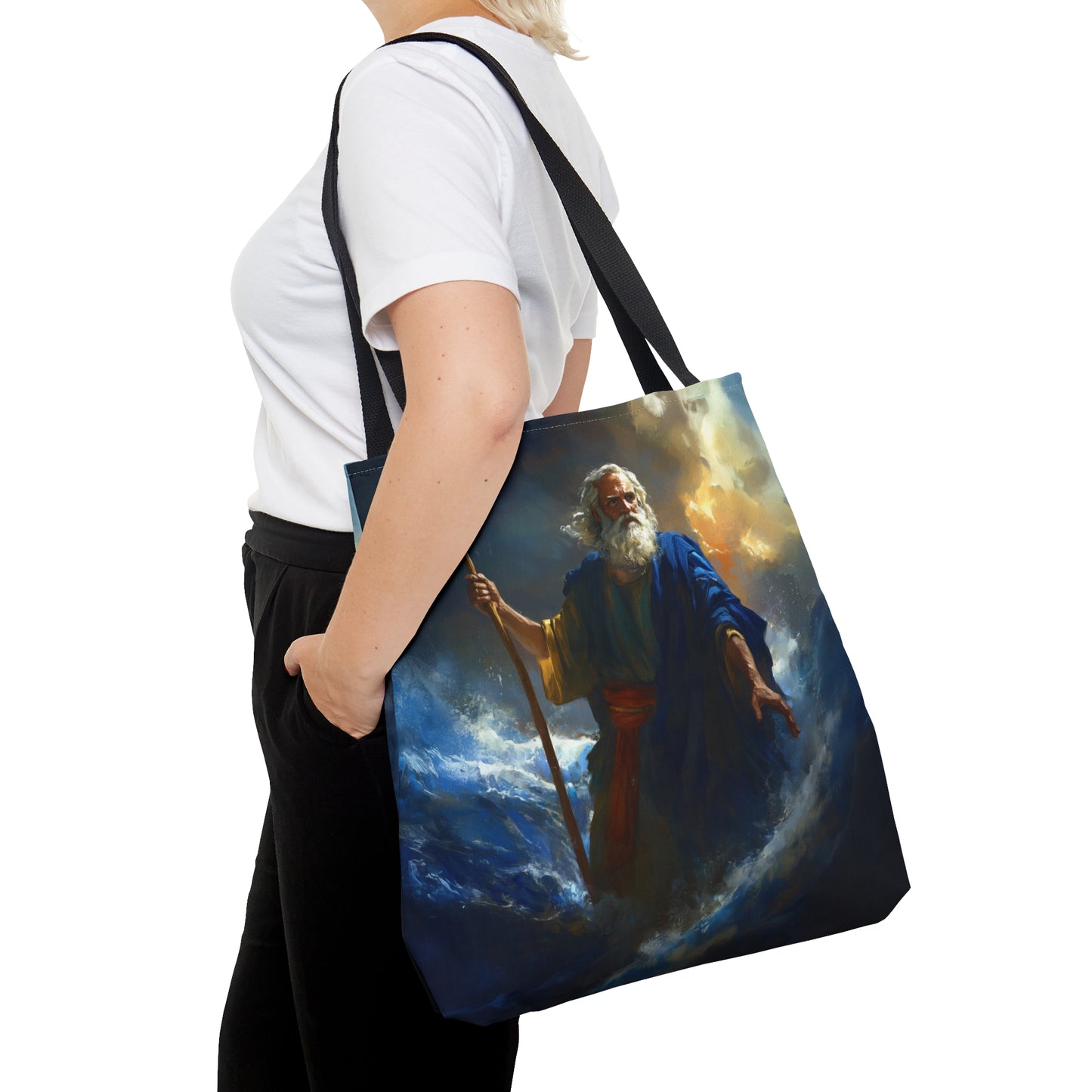 Moses Before the Trembling Sea - Tote Bag - Large Medium Small Faith Art Bag - Catholic Faith Purse