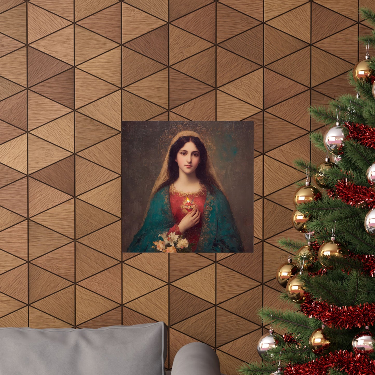 The Immaculate Heart of Mary - Mother Mary - Marian Art - Sanctified Souls Print - Multiple Sizes - Premium Matte Vertical Posters