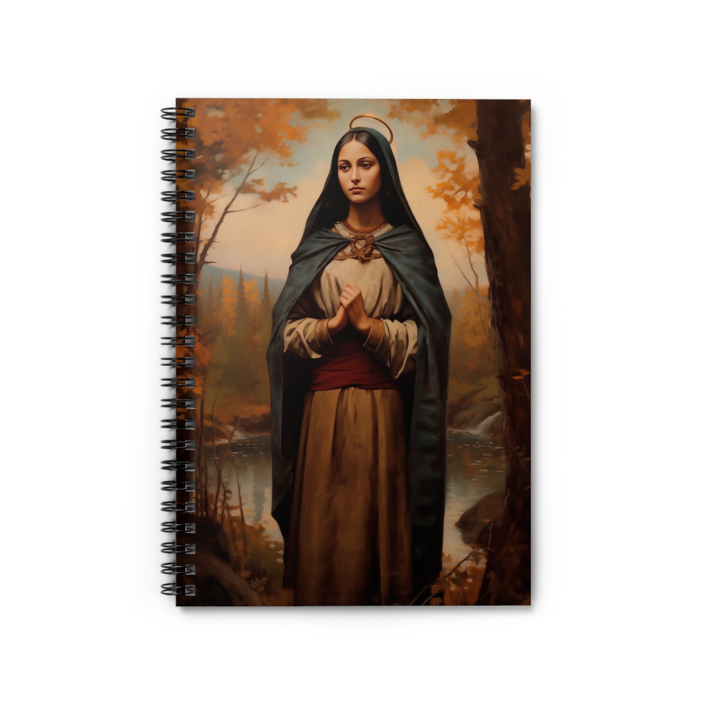 Saint Kateri Tekakwitha - Sanctified Souls Art - Religious Based Notebook - Spiral Notebook - Ruled Line