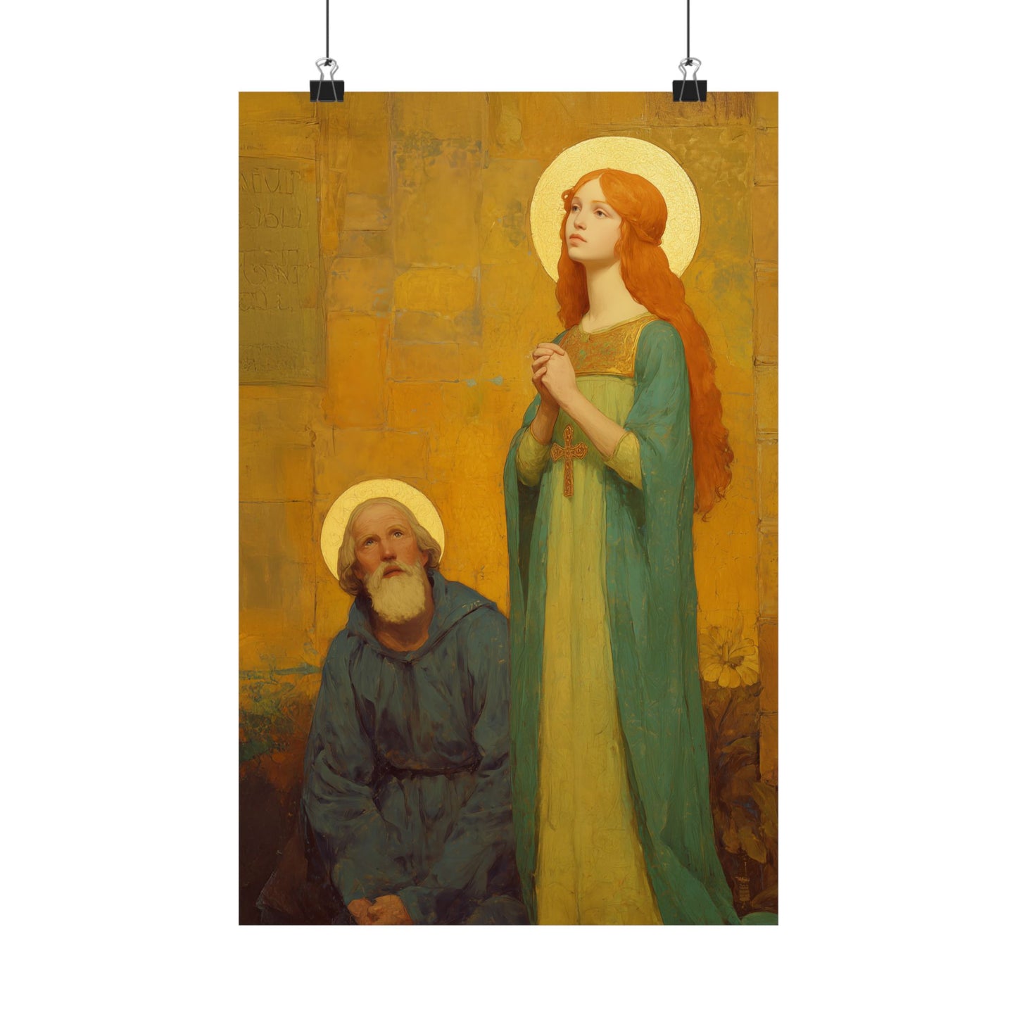 Saints Justina and Cyprian -  Catholic Art - Multiple Sizes - Premium Posters - Catholic Art - Christian Home - Catholic Saint Art