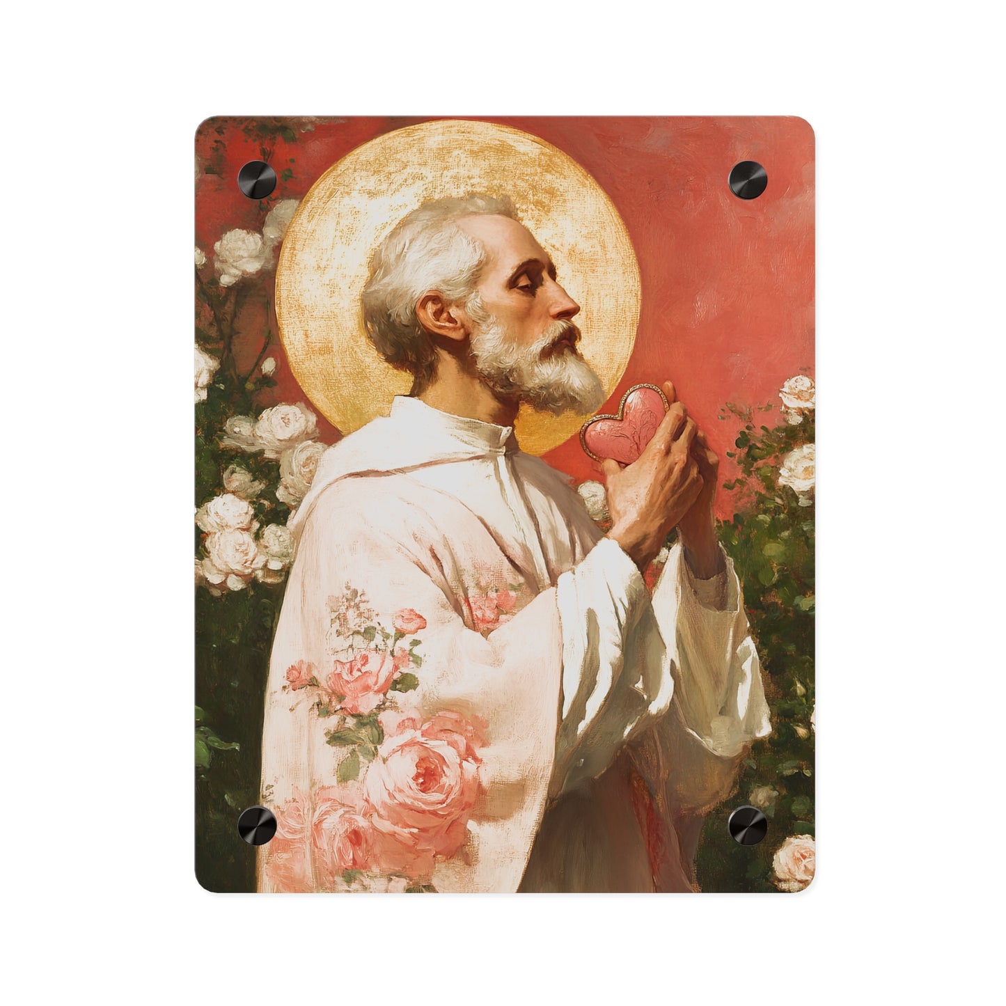 Saint Valentine Wall Art Panel - Ready to Hang Acrylic Print - Catholic Saint Art - Patron Saint Print - Catholic Saint Wall Art