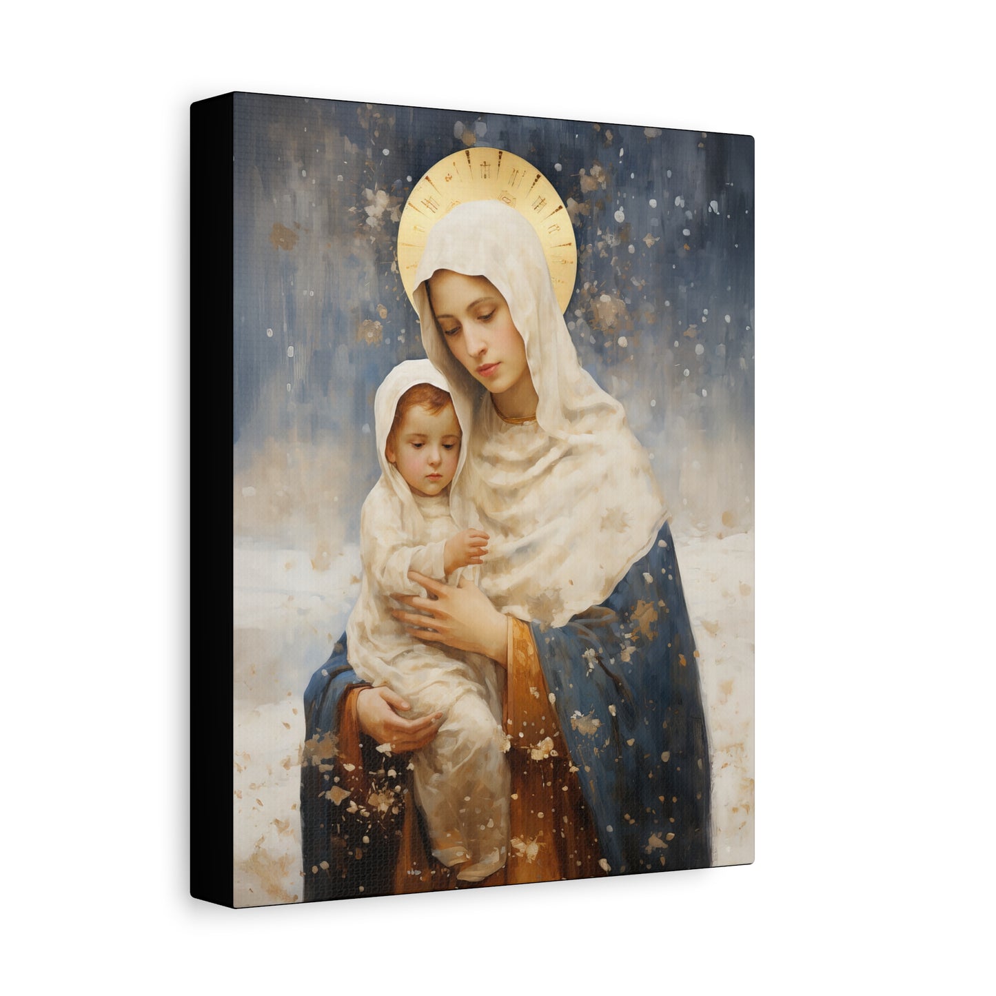 Winter's Grace : Our Lady of the Snows Canvas Print - Multiple Sizes - Catholic Home art - Gallery Wrapped Canvas - Sanctified Souls Print