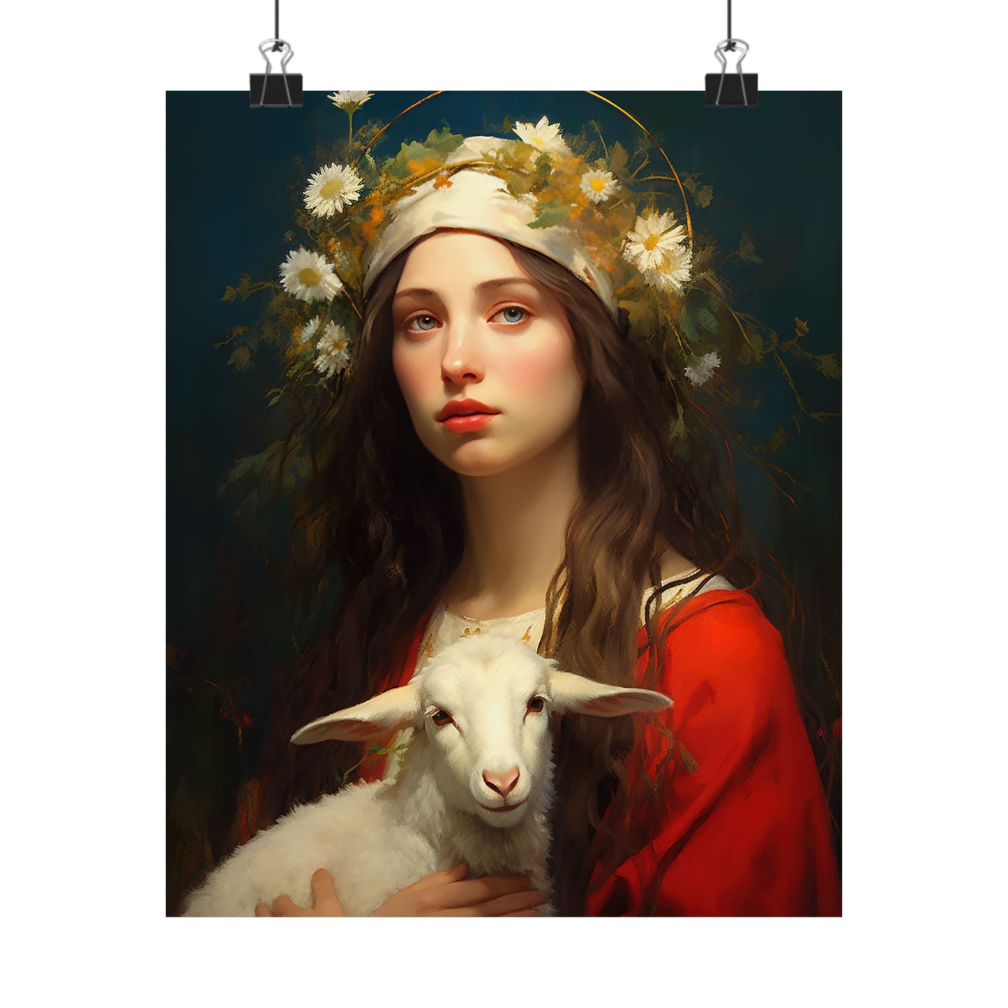 Saint Agnes of Rome Print - Sanctified Souls Print - Multiple Sizes - Premium Matte Vertical Posters