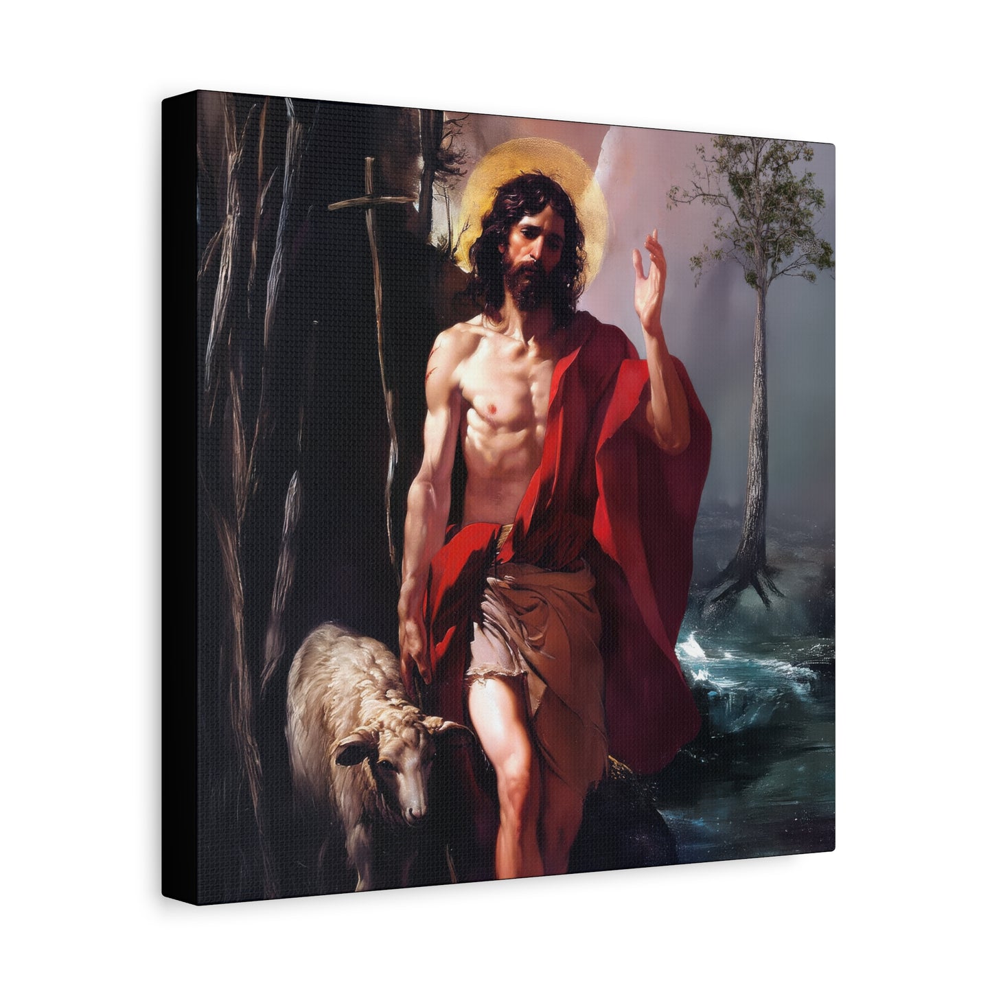 Saint John the Baptist -  Museum Wrapped Canvas - Sanctified Souls Print - Religious Art for your Home - Catholic Patron Saint Art