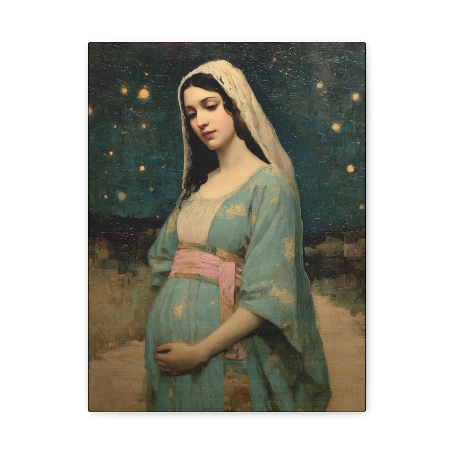 Our Lady of 'O' - Our Lady of Expectation - Mother Mary - Marian Art - Gallery Wrapped Canvas - Print - Catholic Art Print