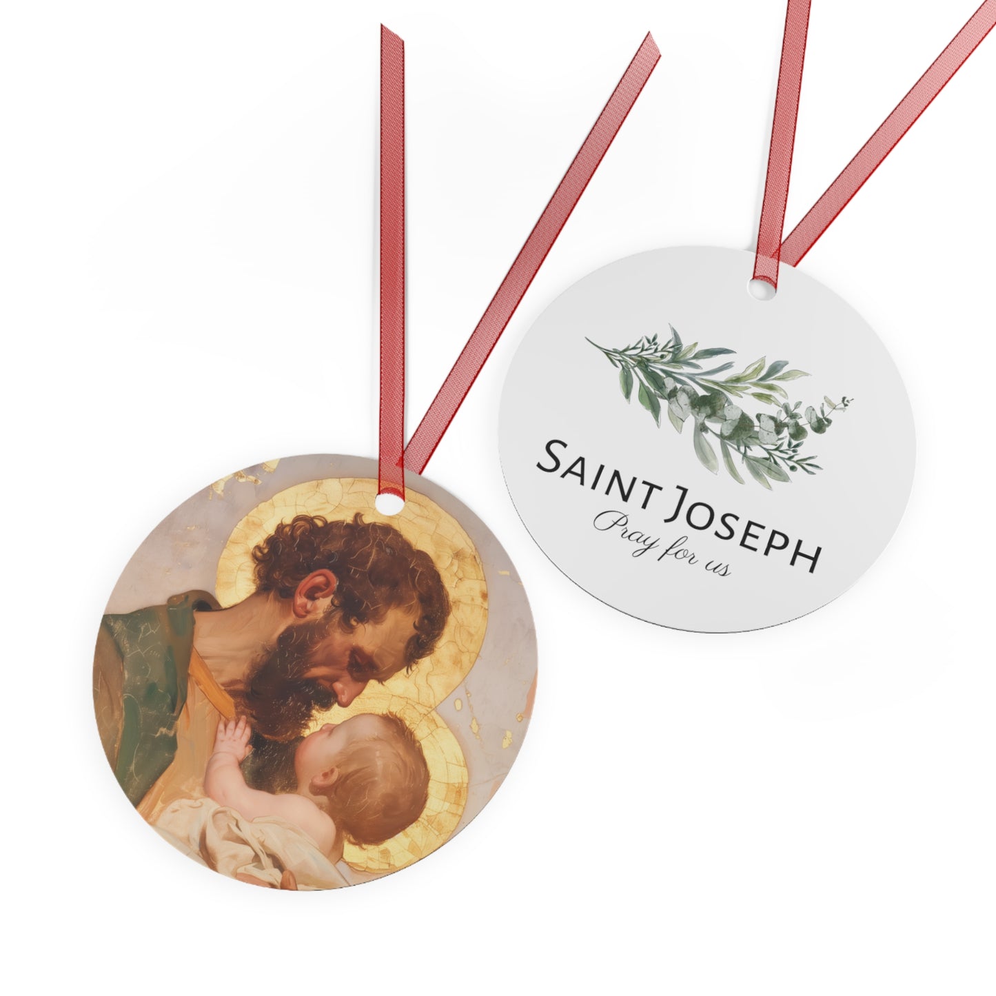 Saint Joseph, Pillar of the Holy Family  - Ornament - Religious Holiday Christmas Ornament and Keepsake - Double sided