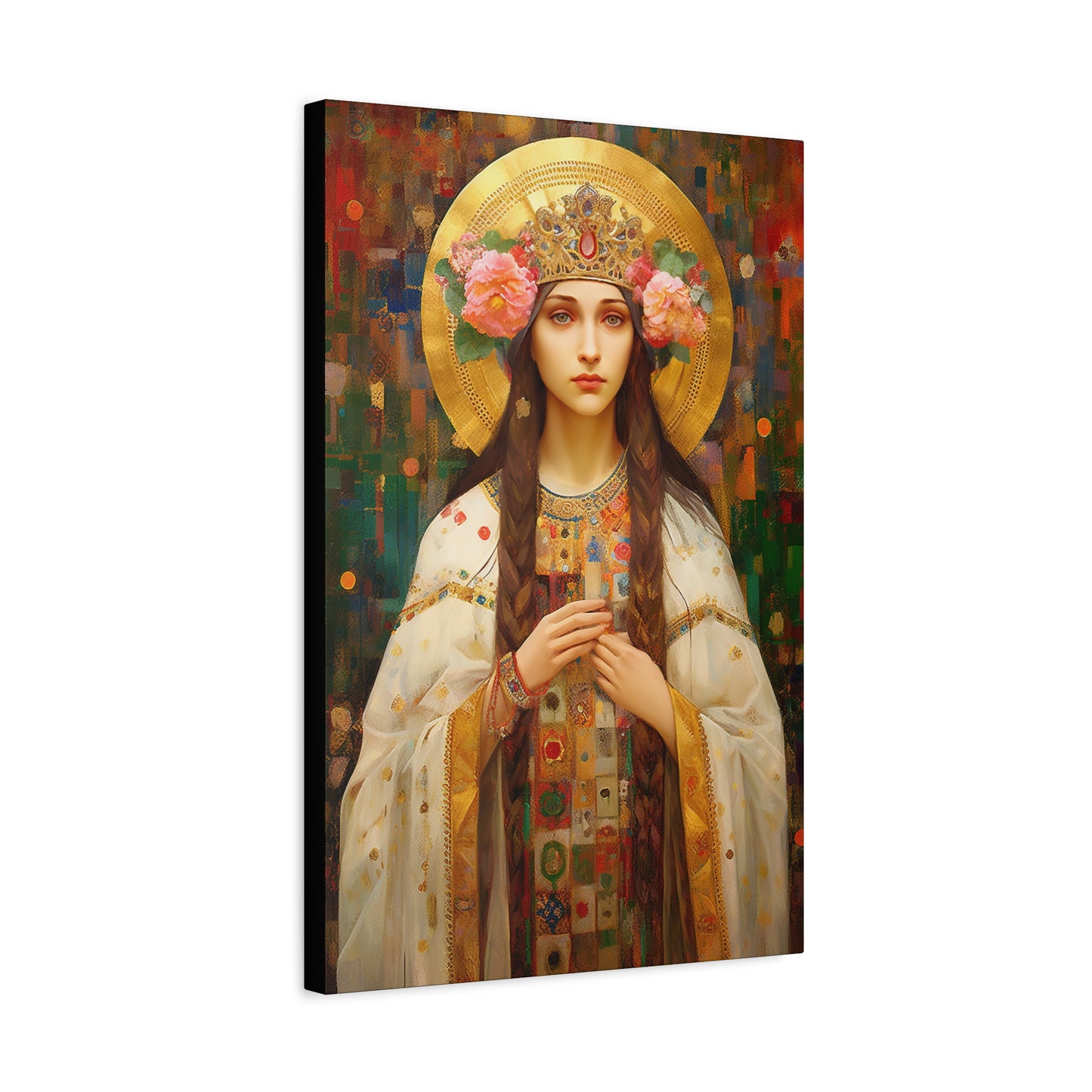 Saint Elizabeth of Hungary  - Museum Wrapped Canvas - Sanctified Souls Print - Religious Art for your Home