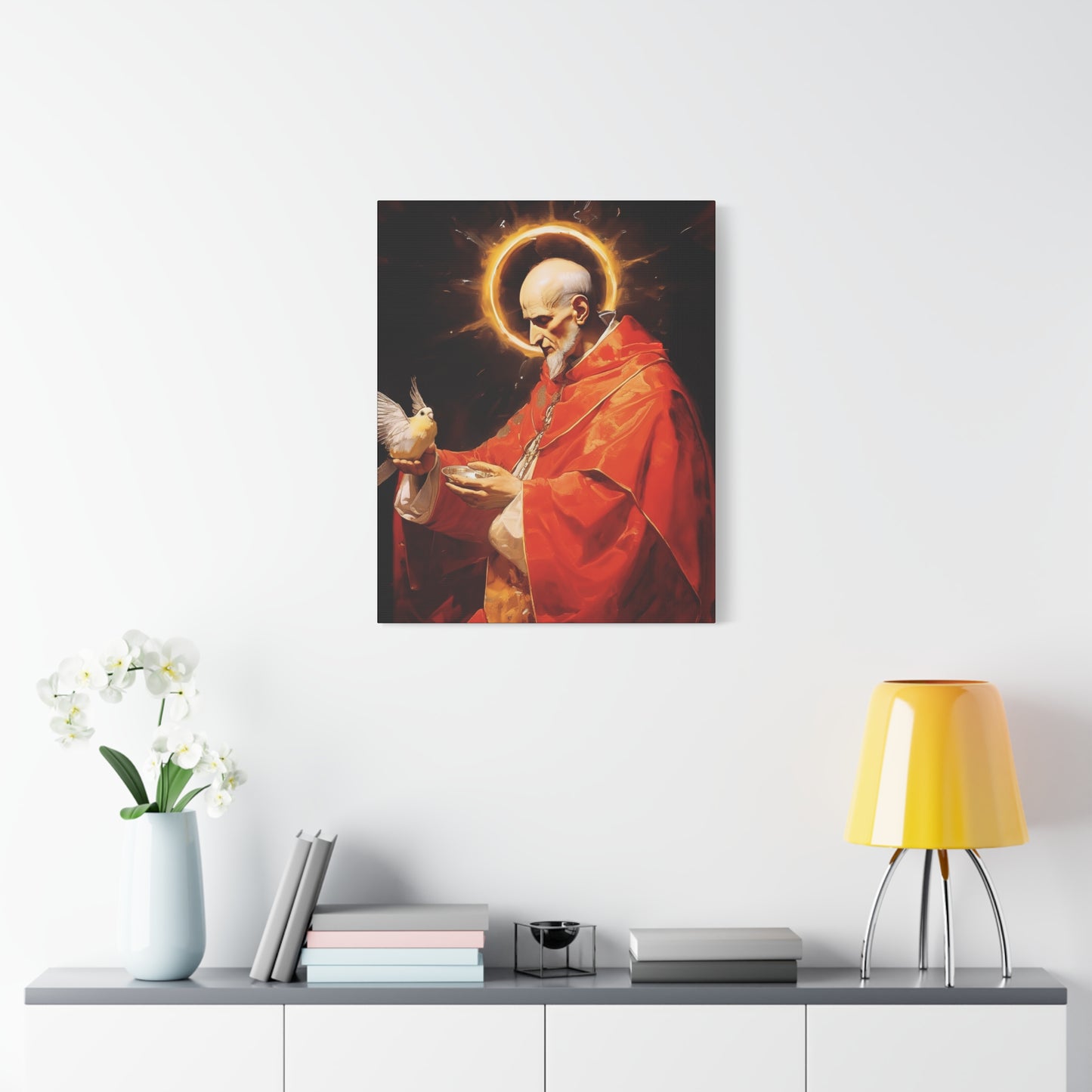 Pope Saint Gregory the Great  - Museum Wrapped Canvas - Sanctified Souls Print - Religious Art for your Home
