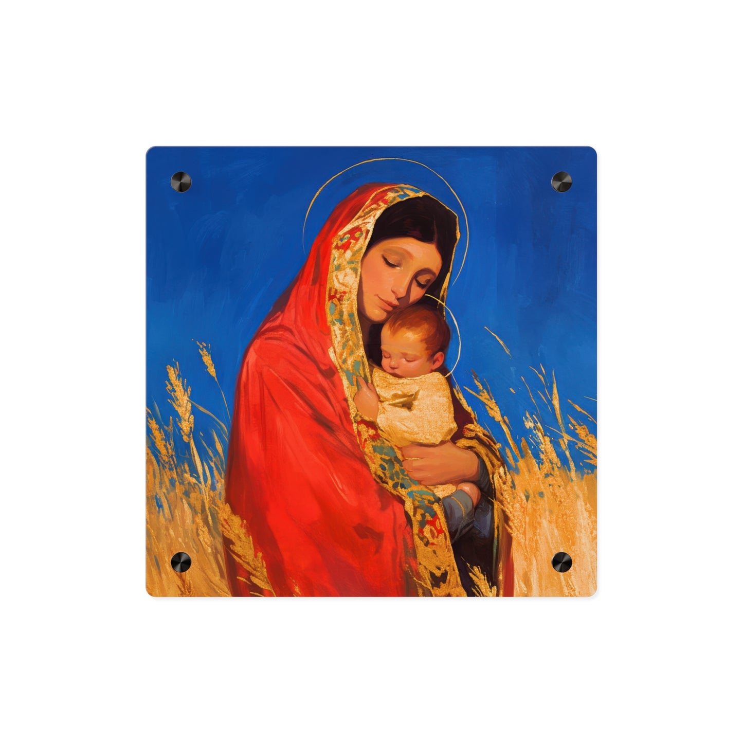 Our Lady of the Harvest - Wall Art Panel - Ready to Hang Acrylic Print - Catholic Saint Art - Patron Saint Print