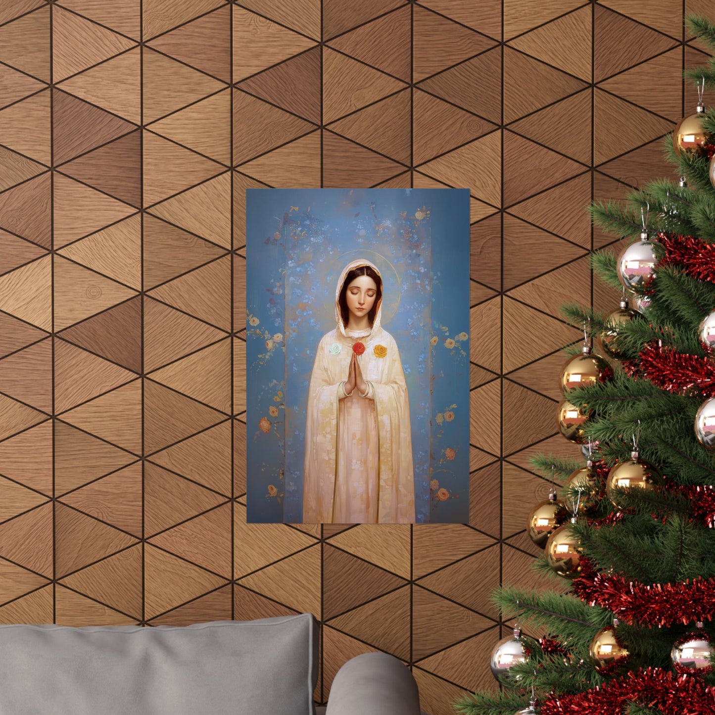 Rosa Mystica - Mystical Rose - Mother Mary - Marian Art - Sanctified Souls Print - Multiple Sizes - Premium Vertical Posters