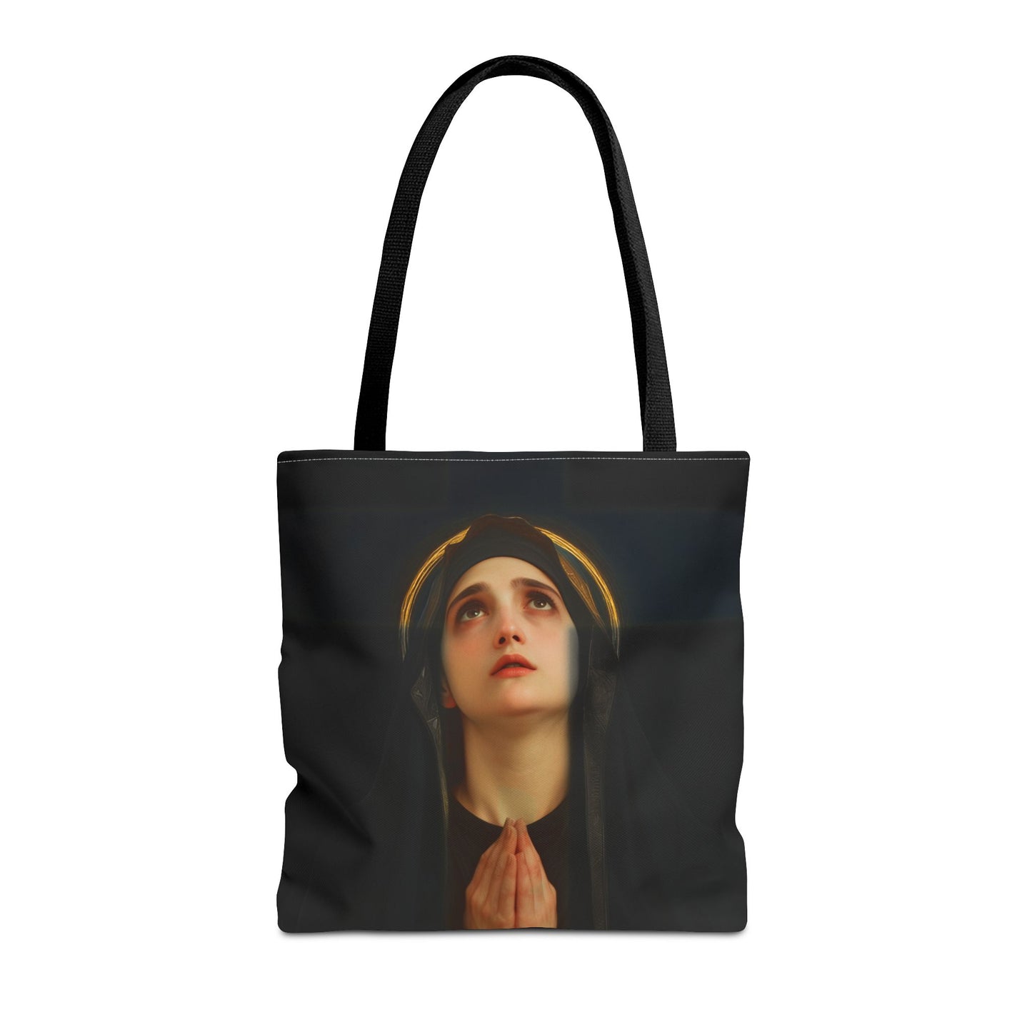 Our Lady of the Cross - Mother Mary  - Our Lady of the Crucifix - Marian Art - Tote Bag - Large Medium Small Faith Art Bag - Tote Purse