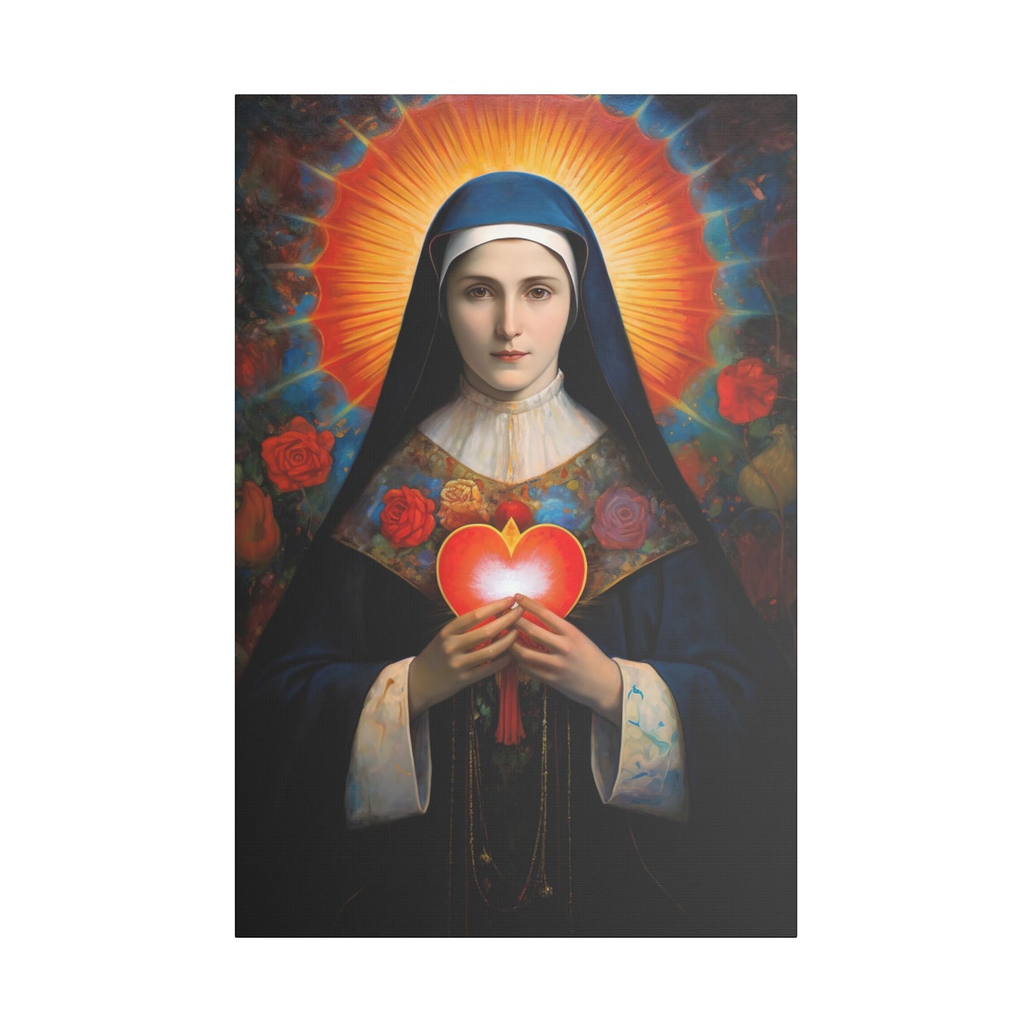 Saint Jane Frances de Chantal Canvas Print - Multiple Sizes - Catholic Home art - Museum Wrapped Canvas - Sanctified Souls Print