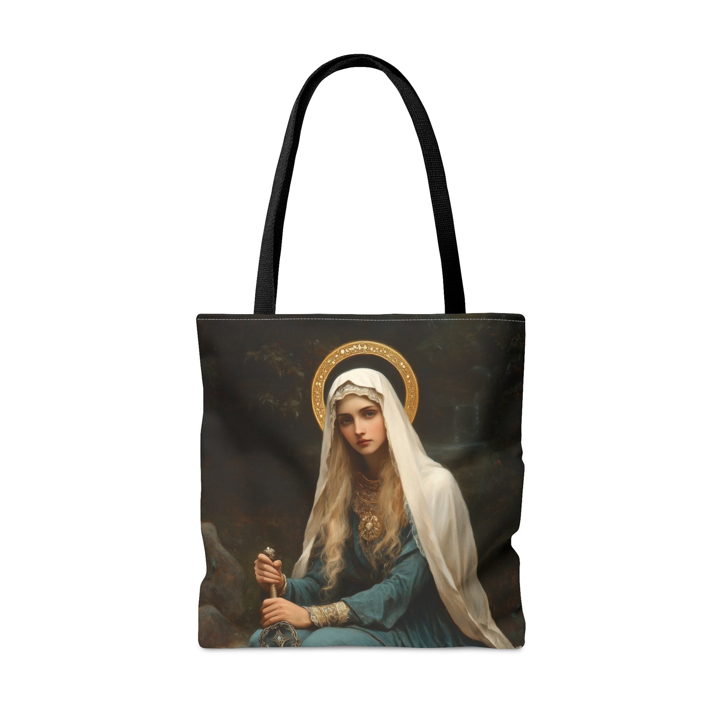 Saint Winifred Tote Bag - Large Medium Small Faith Art Bag - Catholic Faith Purse - Religious - Prayer Bag - Devotional Purse