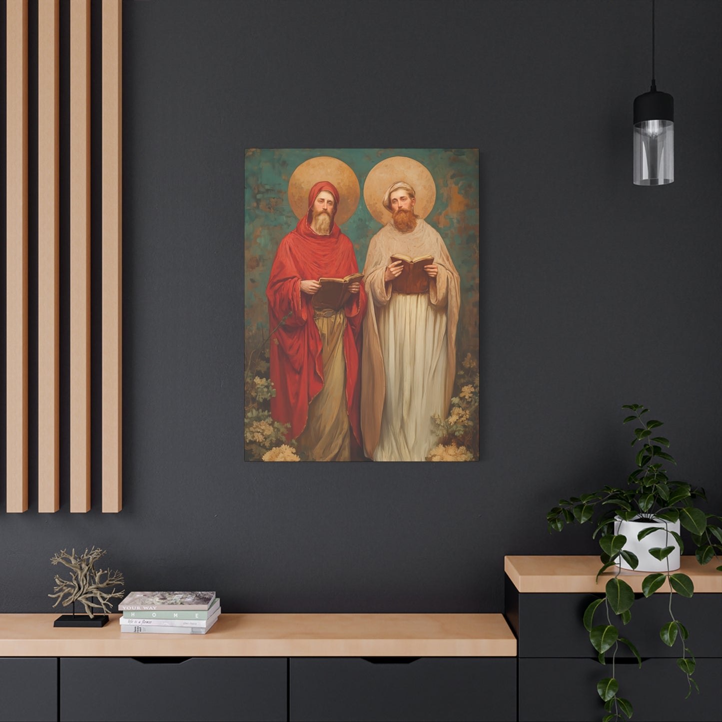 Saints Cosmas and Damian - Multiple Sizes - Catholic Home art - Museum Wrapped Canvas - Sanctified Souls Print - Catholic Martyr Art