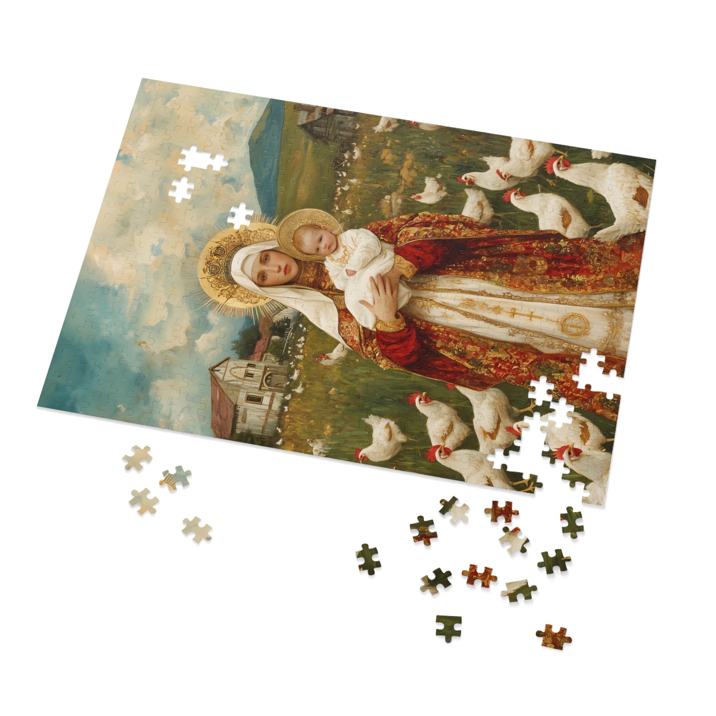 Our Lady of the Hens: Protector of the Humble Flock - Puzzle and Keepsake Tin - Religious (30, 110, 252, 500,1000) - Religious Puzzle
