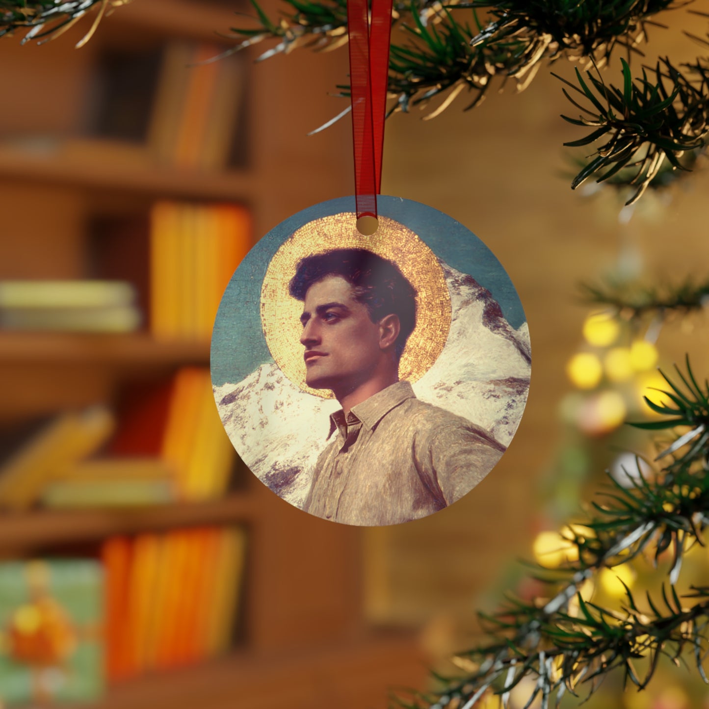 Saint Pier Giorgio Frassati Metal Ornament - Religious Holiday Christmas Ornament and Keepsake - Prayer Ornament
