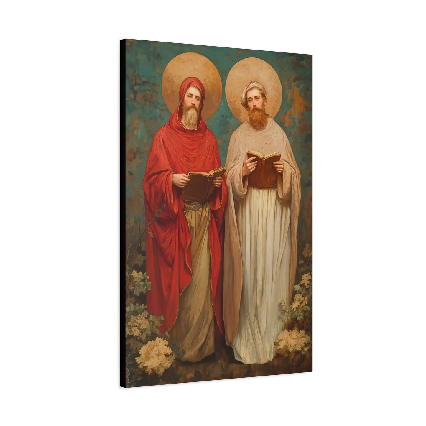 Saints Cosmas and Damian - Multiple Sizes - Catholic Home art - Museum Wrapped Canvas - Sanctified Souls Print - Catholic Martyr Art