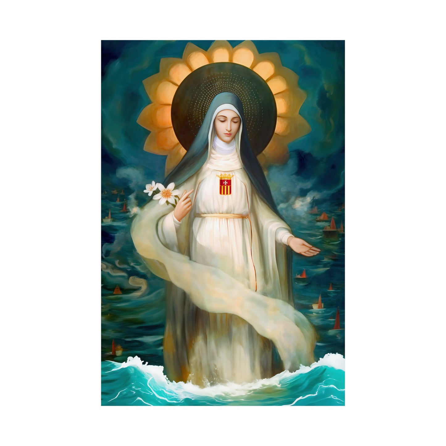Mary of Cervellon / Saint Maria of Cerevellon - Sanctified Souls Print - Multiple Sizes - Premium Matte Vertical Posters
