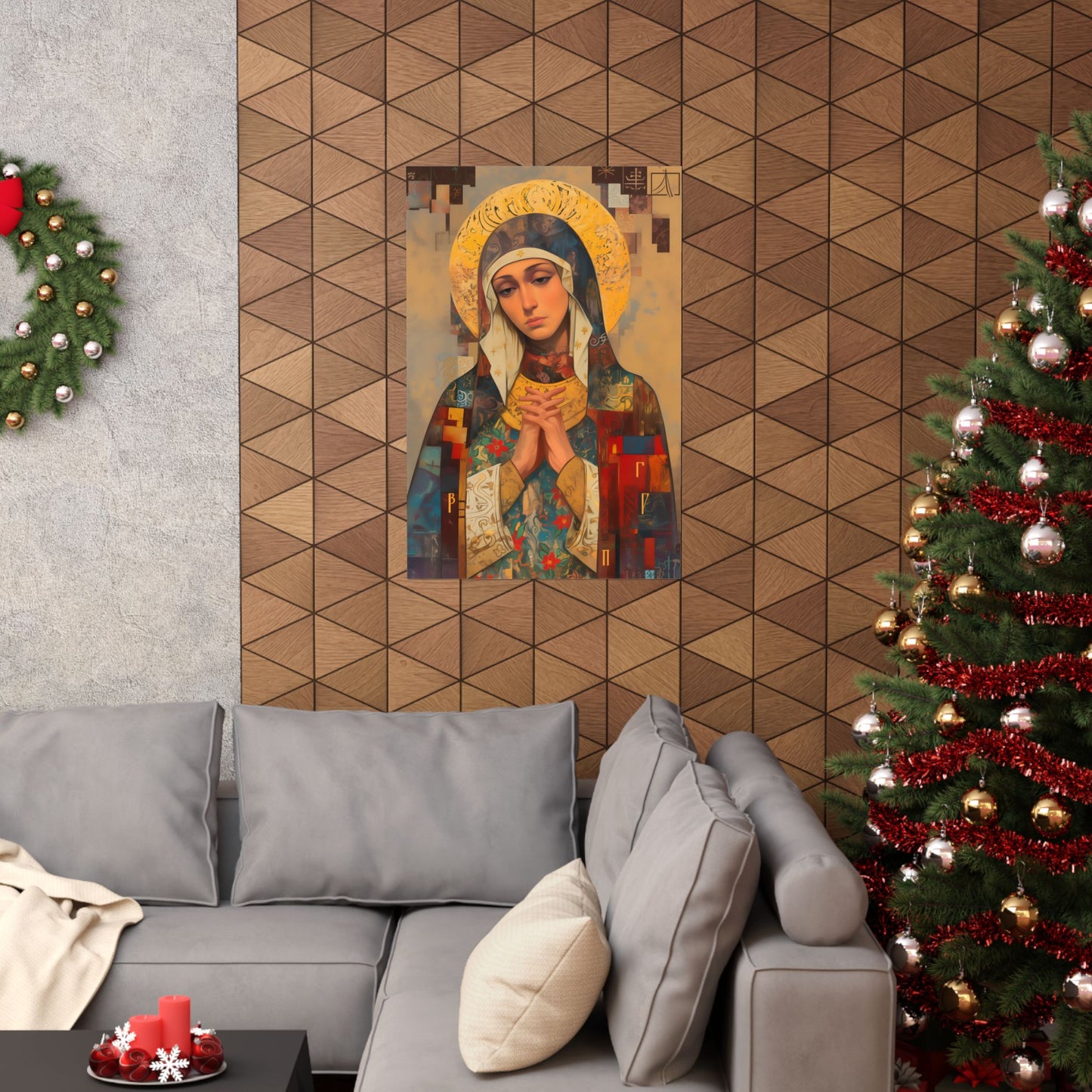 Virgin Mary - Holy Mother of Grace Poster Print - Sanctified Souls Print - Multiple Sizes - Premium Posters - Catholic Art