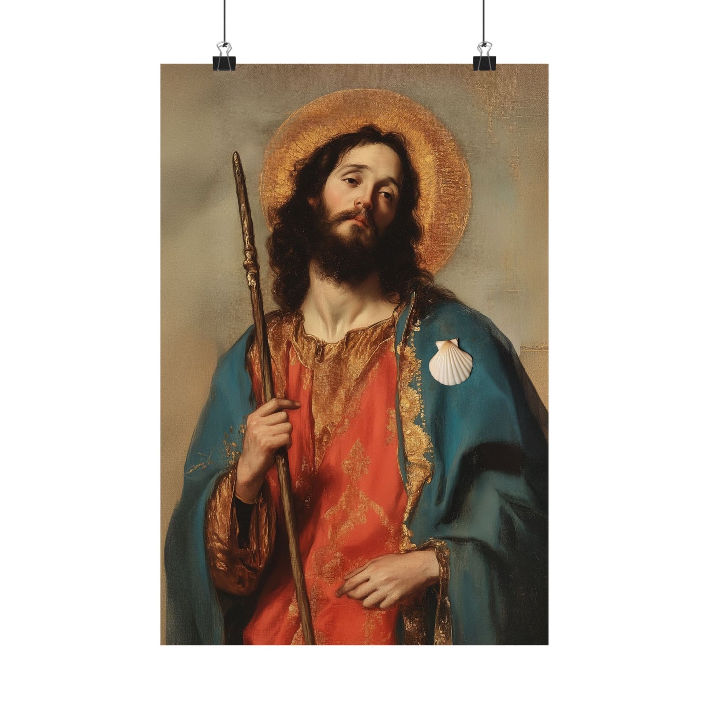 Saint James the Greater - Apostle - Sanctified Souls Print - Multiple Sizes - Premium Posters - Catholic Art - Christian Home Decor Artwork