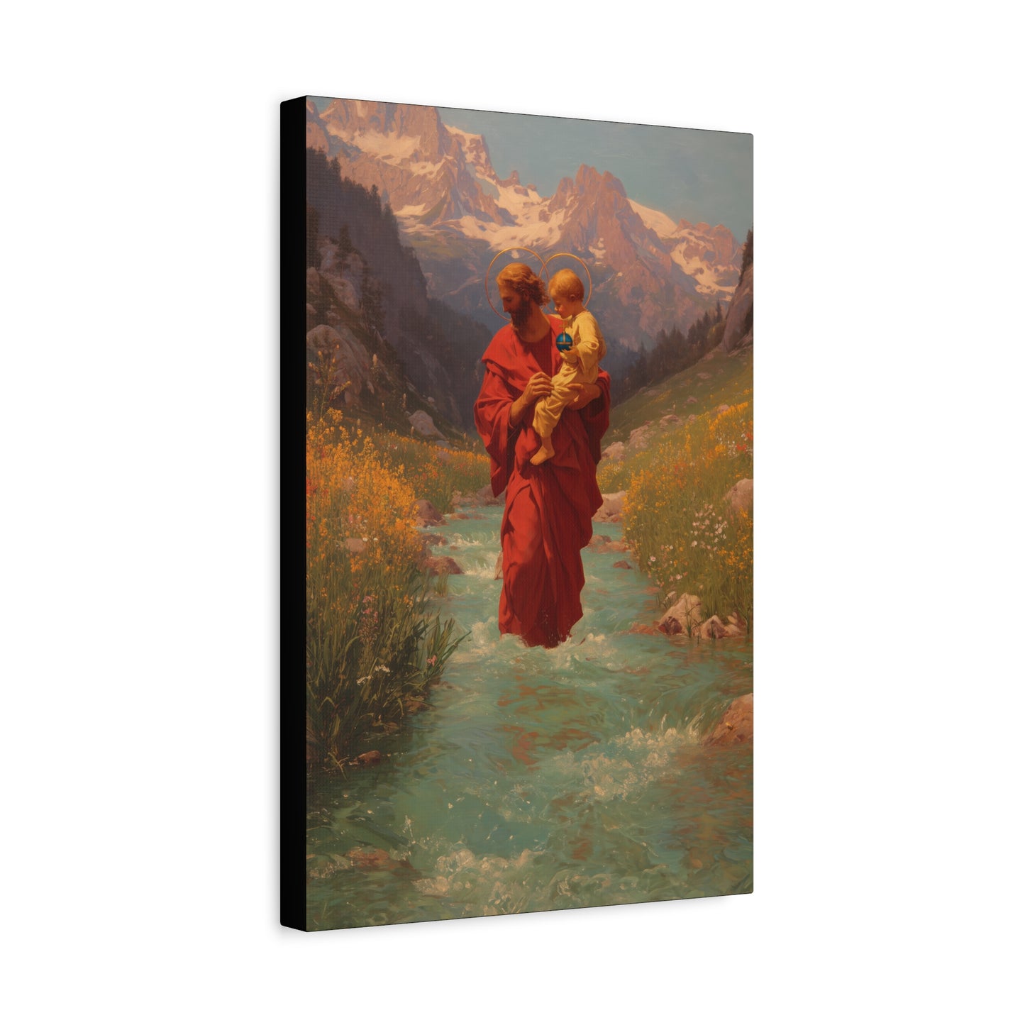 Saint Christopher  - Museum Wrapped Canvas - Sanctified Souls Print - Religious Art for your Home