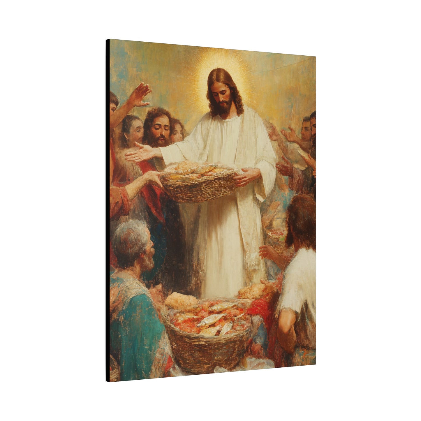 The Quiet Multiplication of Love : Loaves and Fishes - Gallery Wrapped Canvas - Print - Religious Art for your Home - Catholic Art