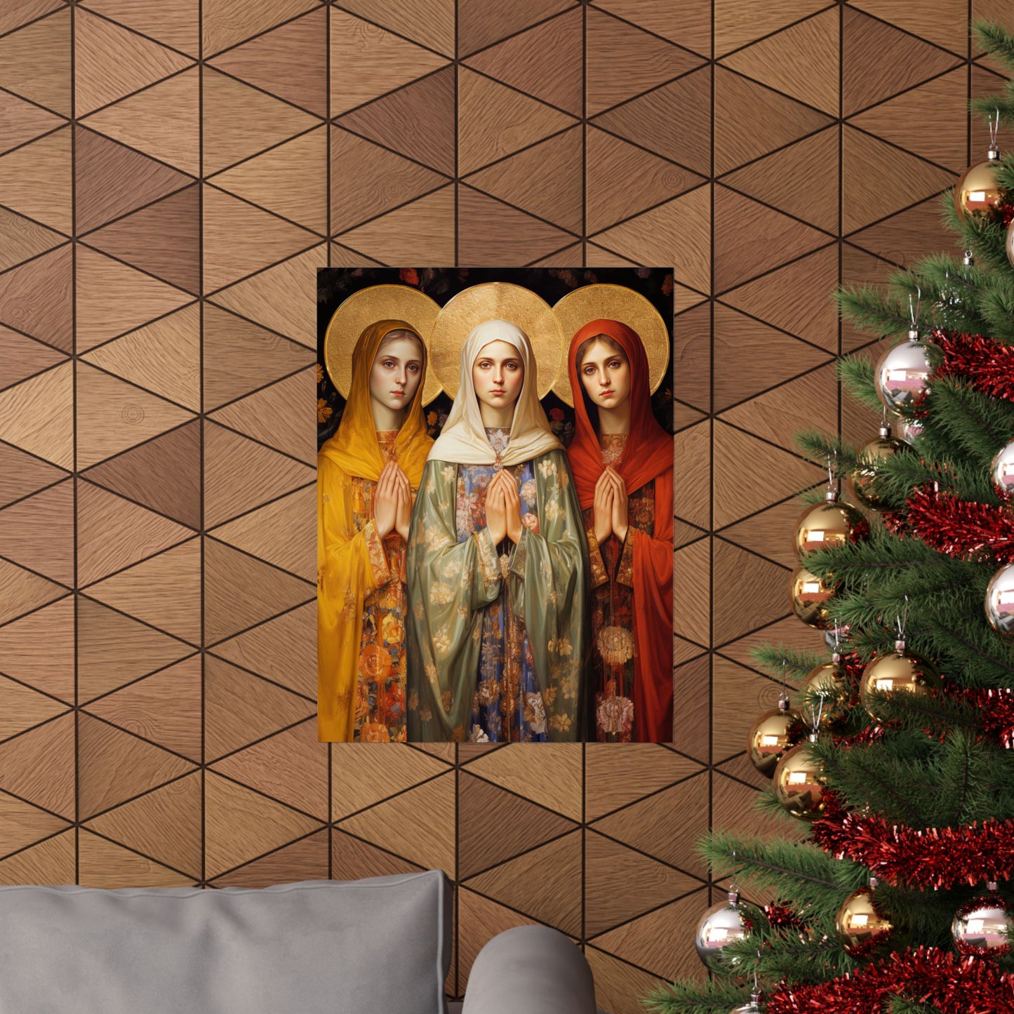 Saints Metrodora, Nymphodora and Menodora - Sanctified Souls Print - Multiple Sizes - Premium Matte Vertical Posters
