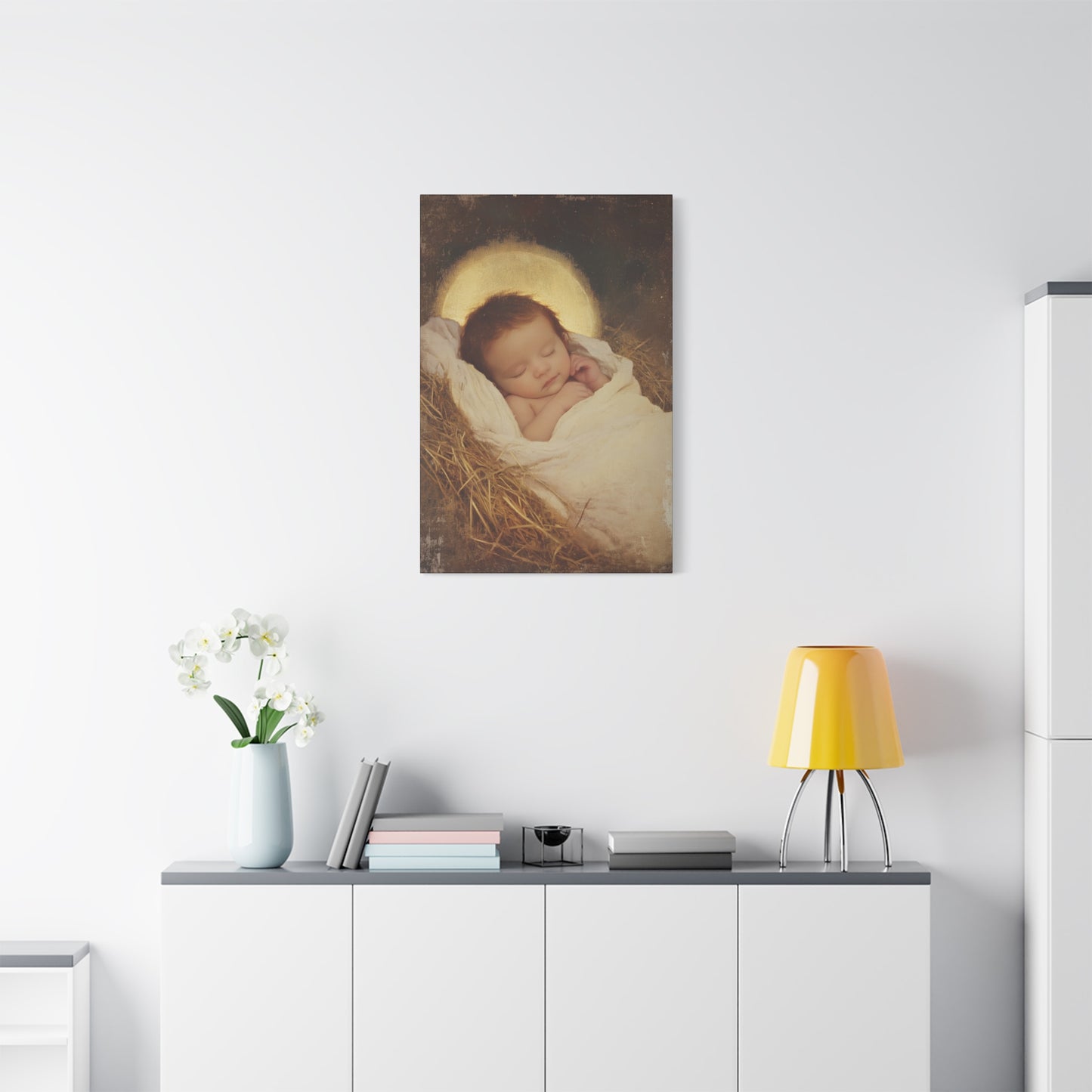 Jesus, the Newborn Light of the World - Gallery Wrapped Canvas - Print - Religious Art for your Home - Catholic Art Print